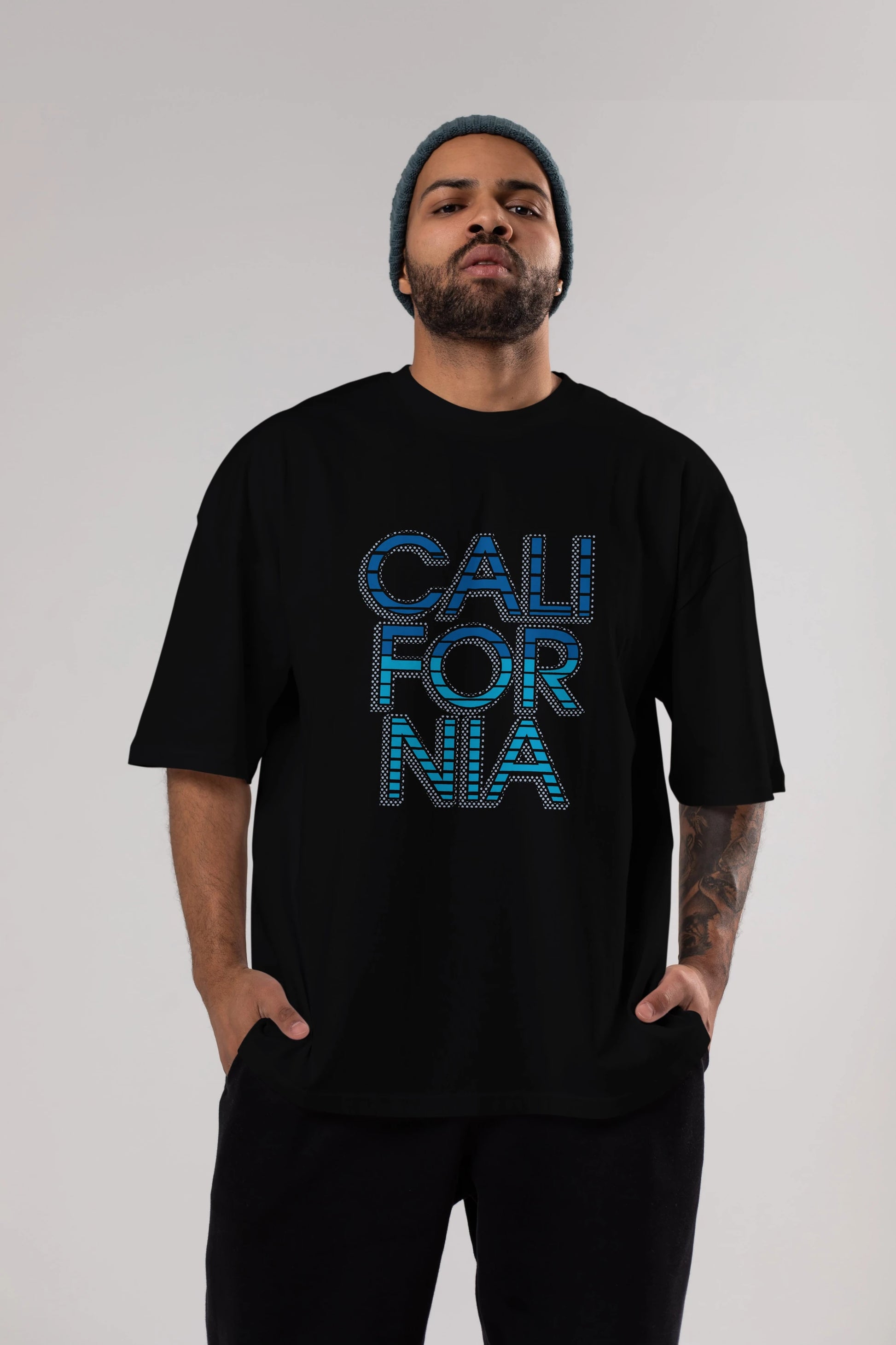 California 3 Ön Baskılı Oversize t-shirt Erkek Kadın Unisex