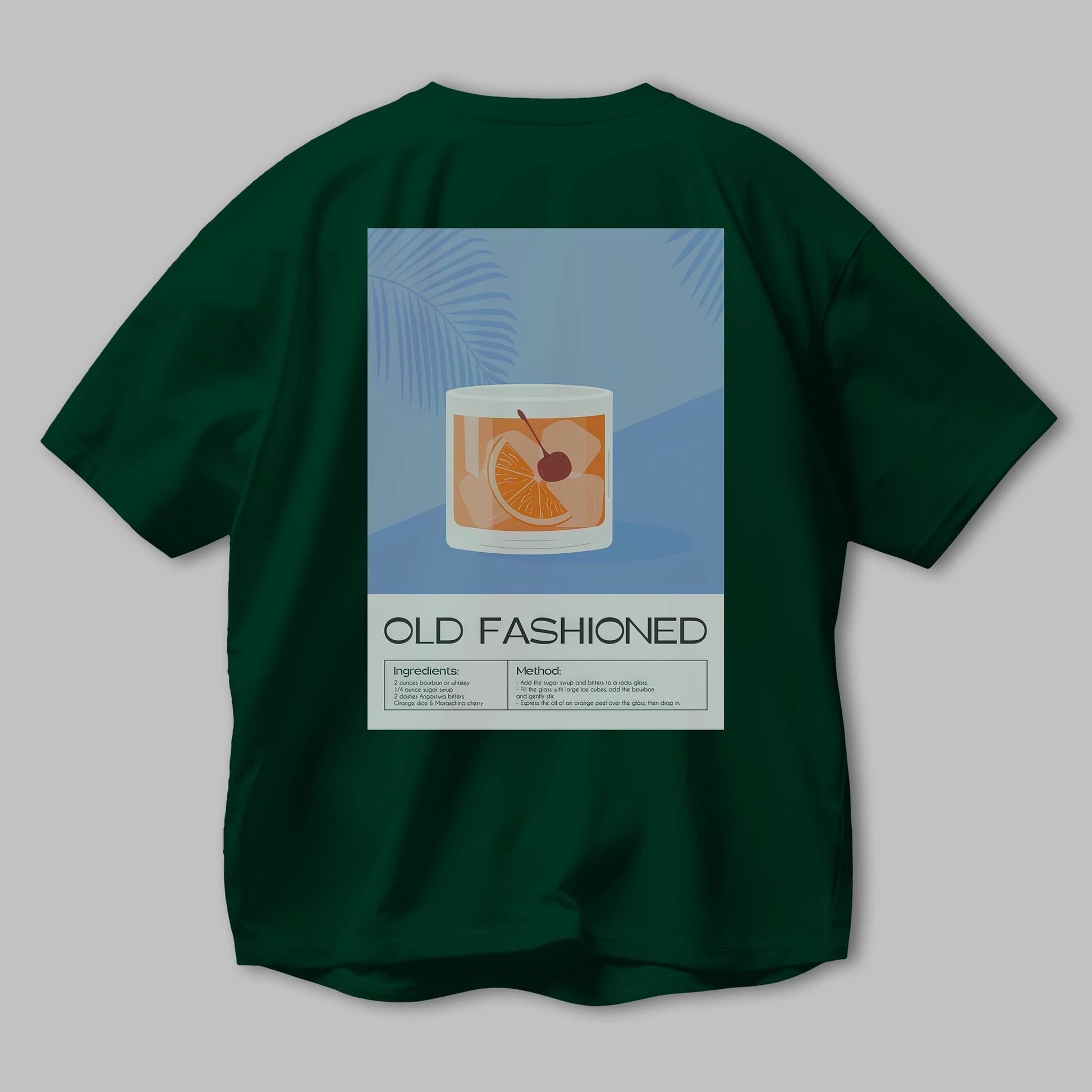 Old Fashioned 3 Arka Baskılı Oversize t-shirt Erkek Kadın Unisex %100 Pamuk Bisiklet Yaka tişort