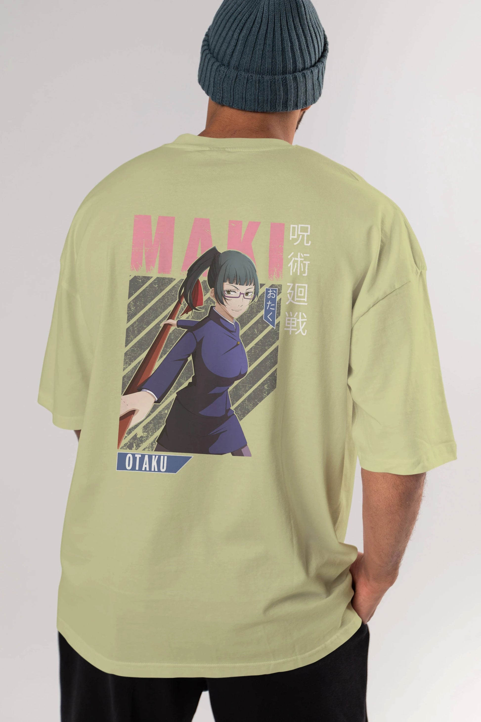 Maki Zenin CHAINSAWMAN Anime Arka Baskılı Oversize t-shirt Erkek Kadın Unisex