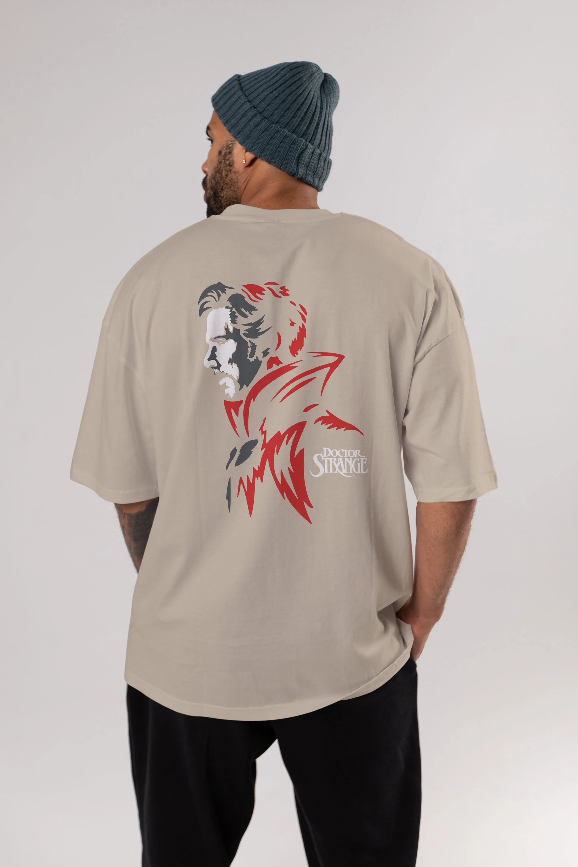 Doctor Strange (2) Arka Baskılı Oversize t-shirt Erkek Kadın Unisex %100 Pamuk Bisiklet Yaka tişort