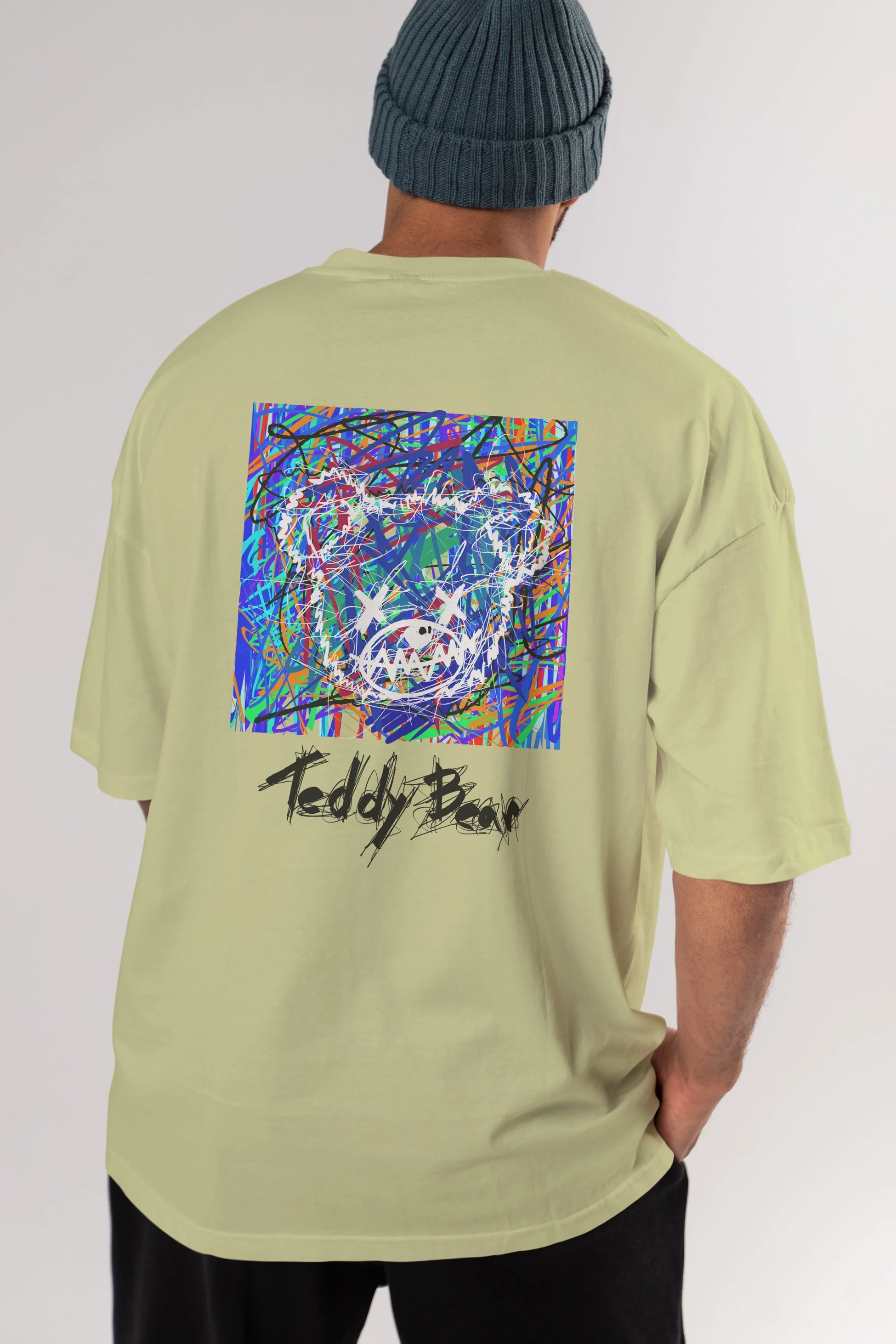 Teddy Bear 3 Arka Baskılı Oversize t-shirt Erkek Kadın Unisex