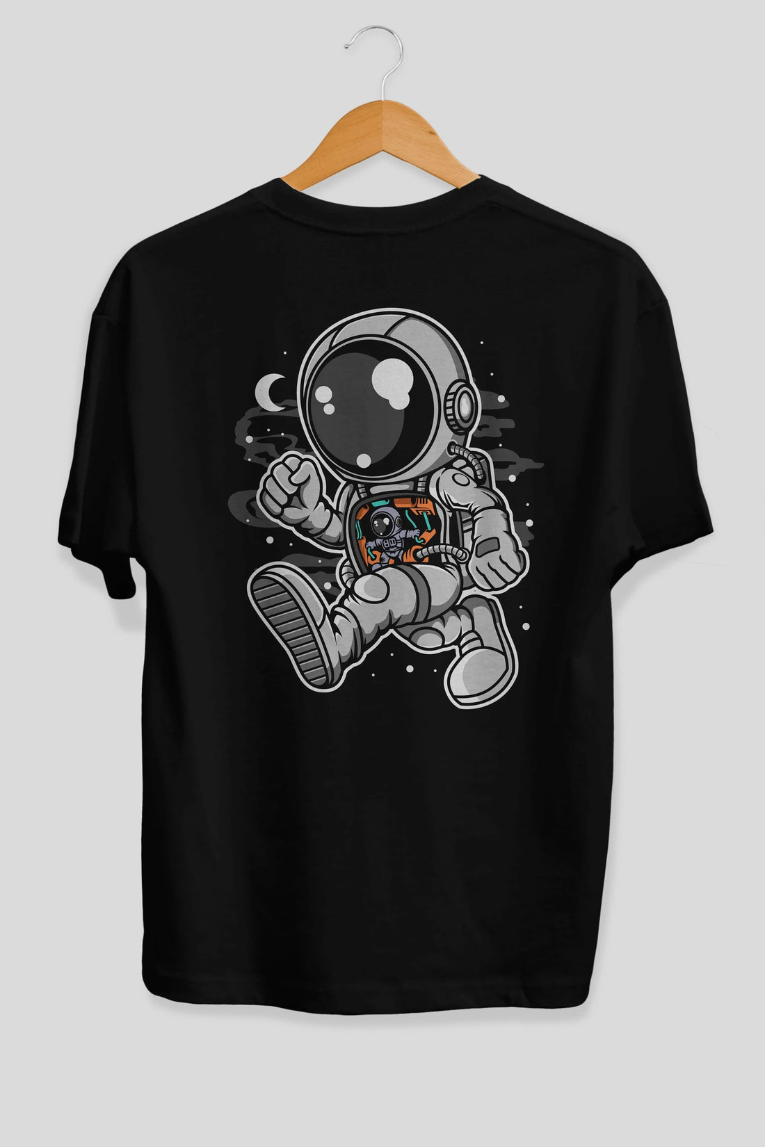Astronaut Robotic Machine Arka Baskılı Oversize t-shirt Erkek Kadın Unisex