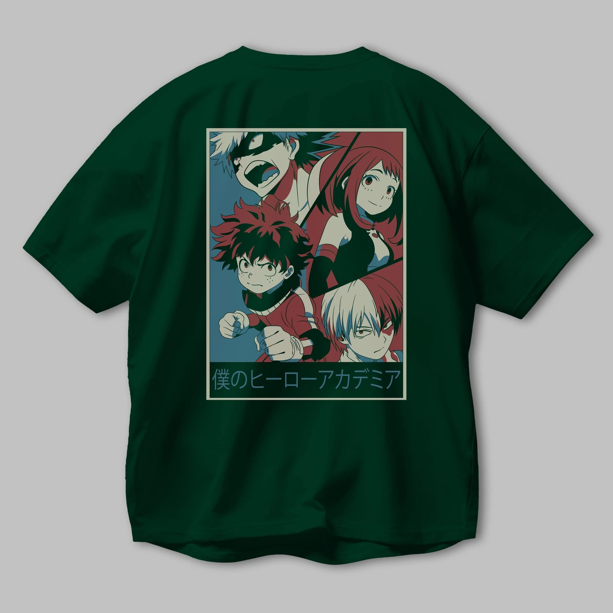 BokuNoHero Anime Arka Baskılı Oversize t-shirt Erkek Kadın Unisex