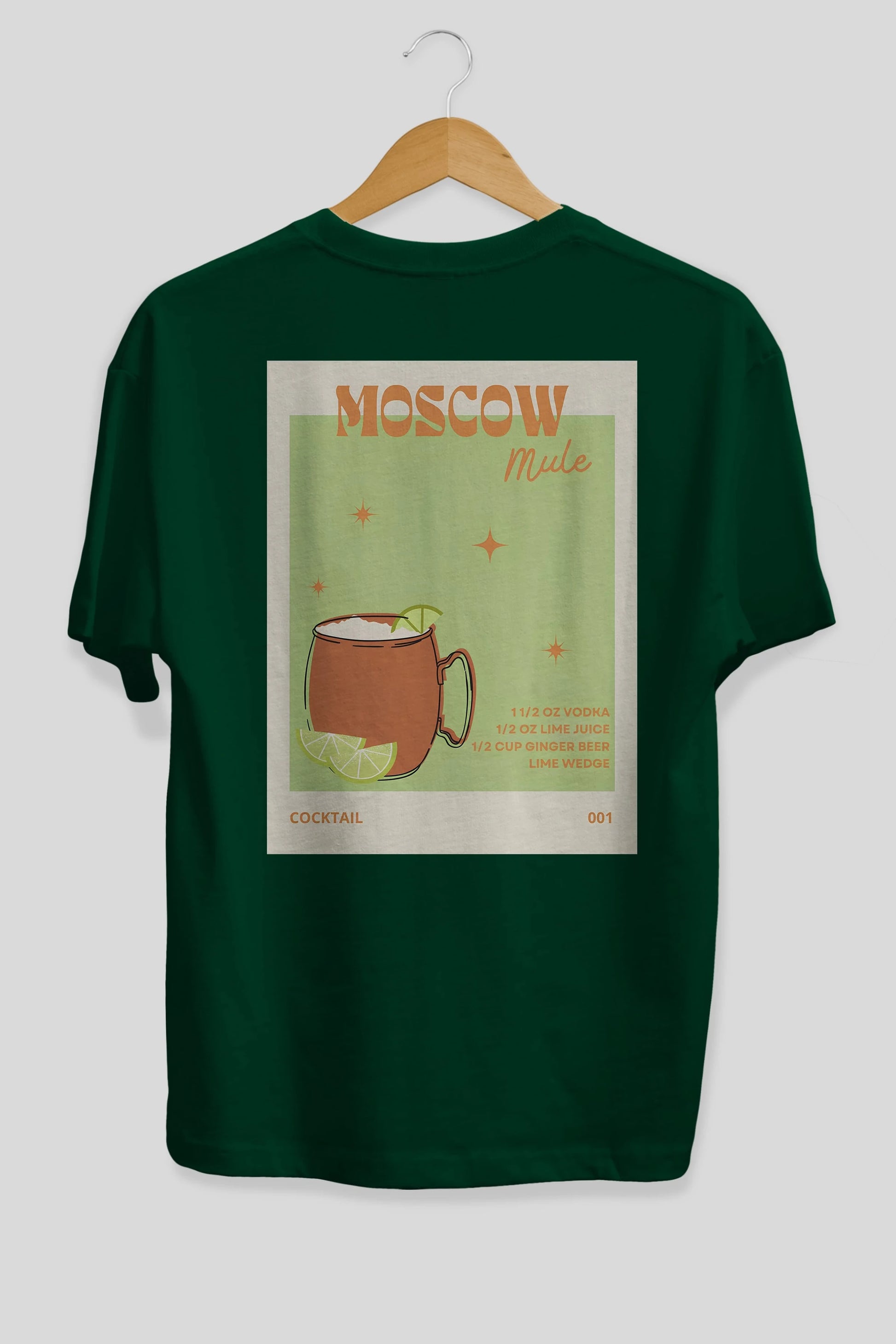 Moscow Mule 2 Arka Baskılı Oversize t-shirt Erkek Kadın Unisex %100 Pamuk Bisiklet Yaka tişort