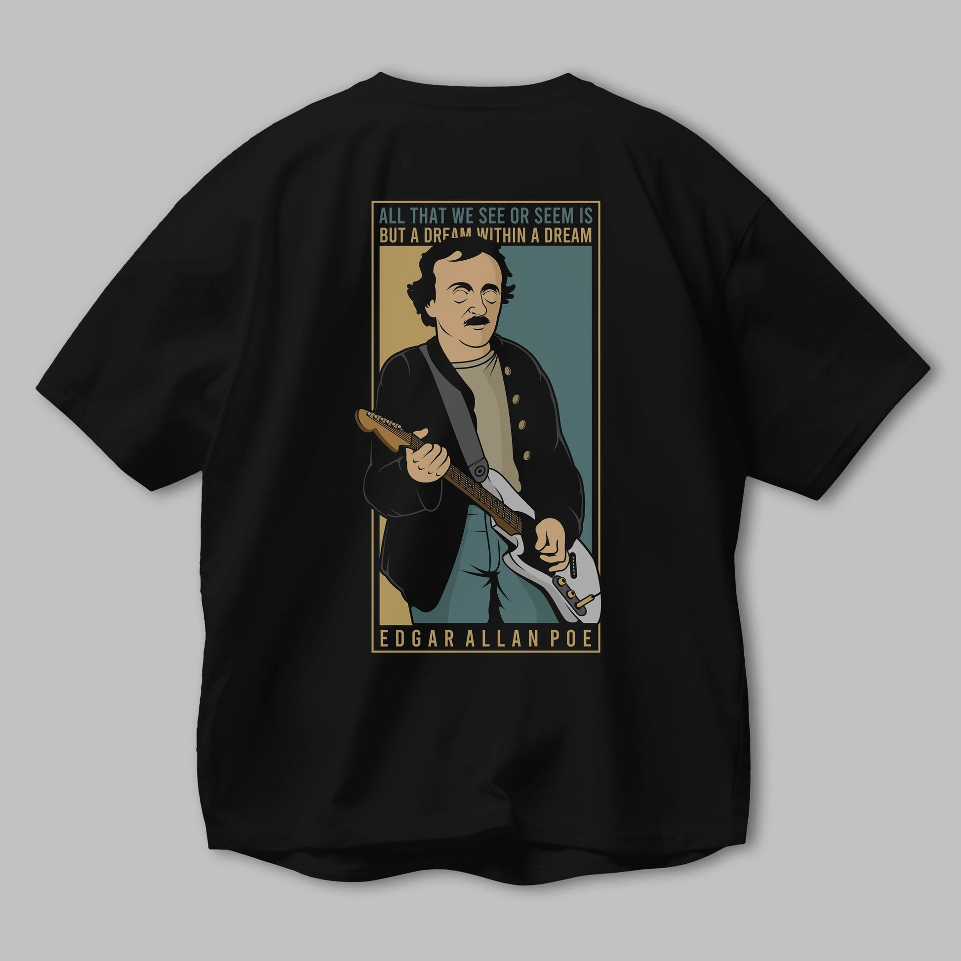 Edgar Alan Cobain Arka Baskılı Oversize t-shirt Erkek Kadın Unisex %100 Pamuk tişort