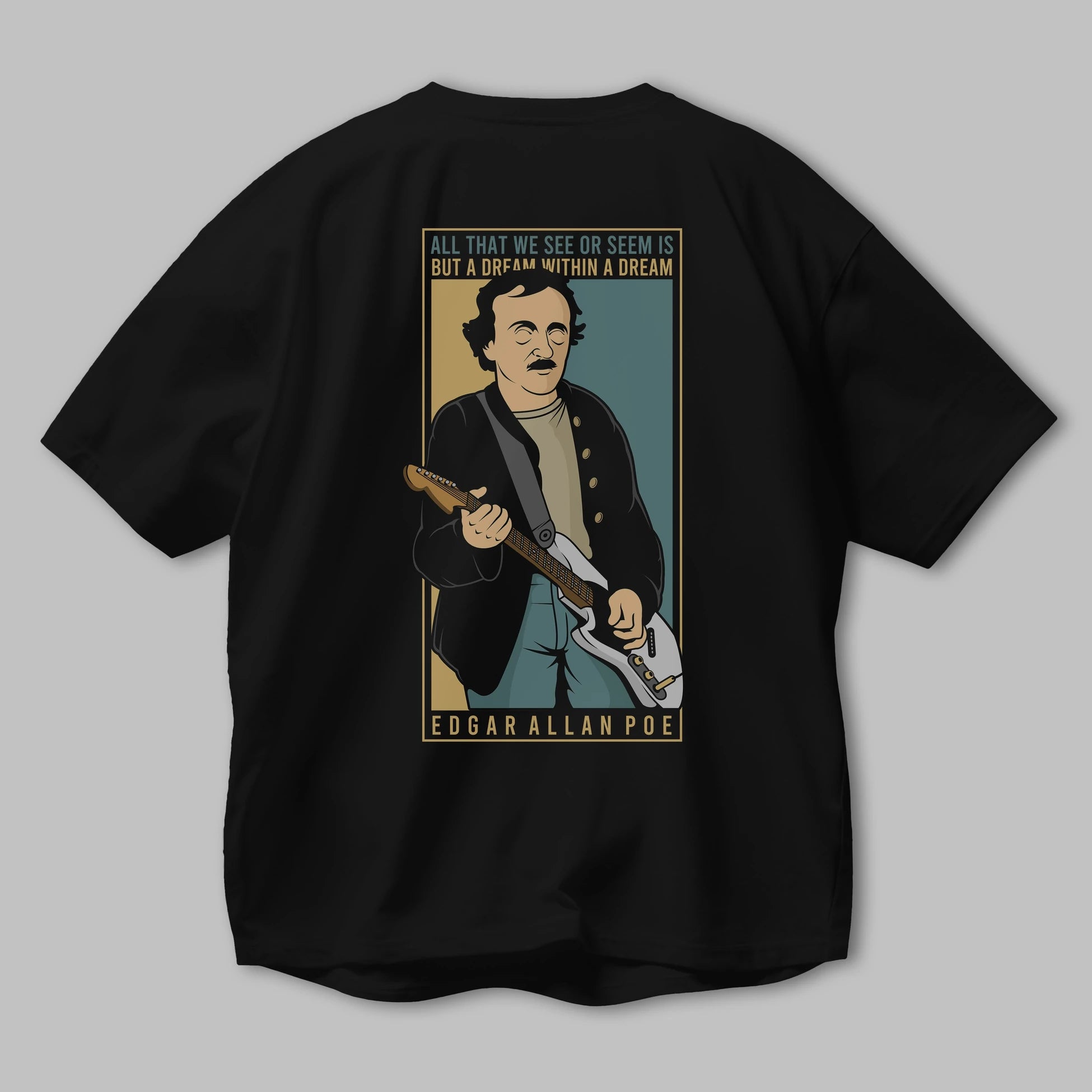 Edgar Alan Cobain Arka Baskılı Oversize t-shirt Erkek Kadın Unisex %100 Pamuk tişort
