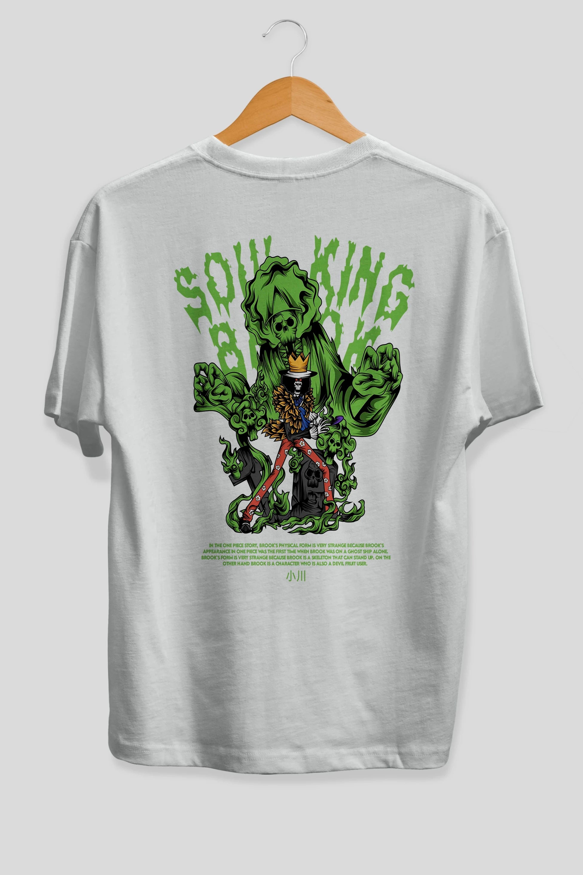 Soul King Brook Anime Arka Baskılı Oversize t-shirt Erkek Kadın Unisex