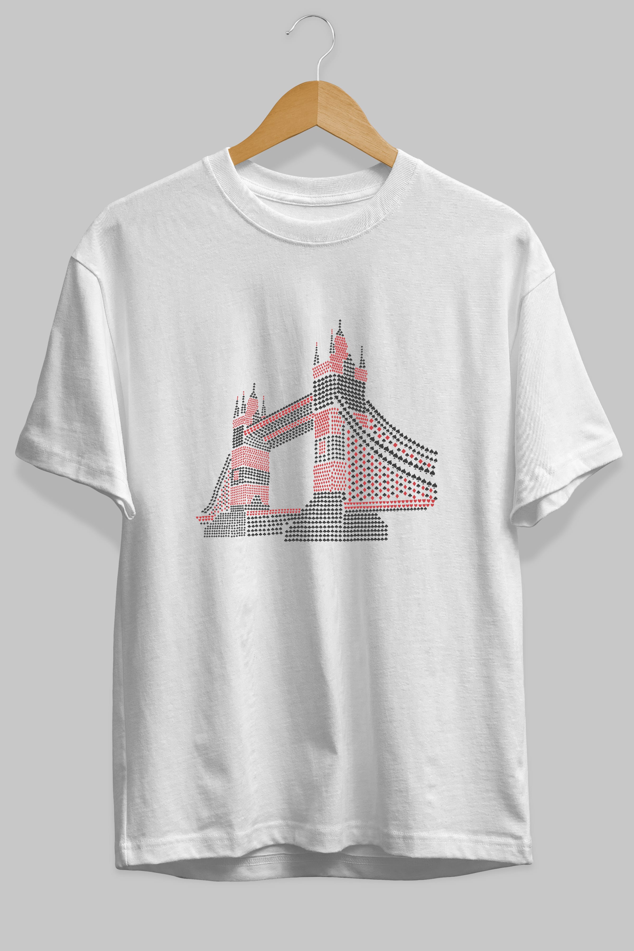 The Bridge Ön Baskılı Oversize t-shirt %100 pamuk Erkek Kadın Unisex