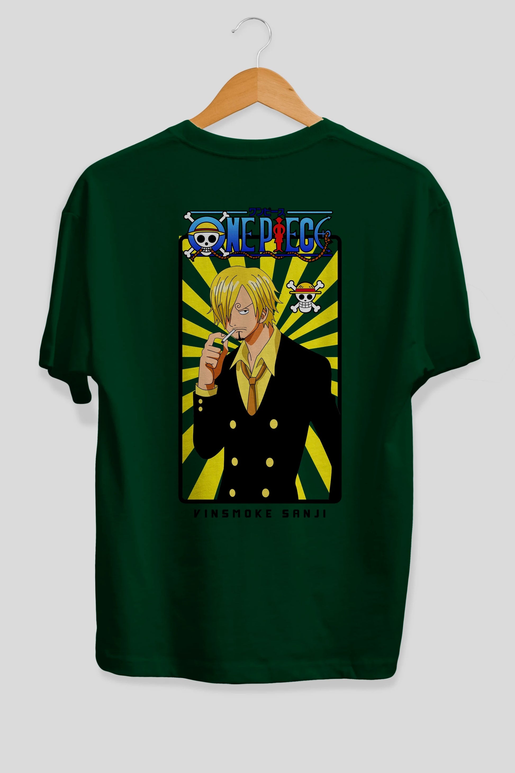 Sanji 4 Anime Arka Baskılı Oversize t-shirt Erkek Kadın Unisex %100 pamuk tişort
