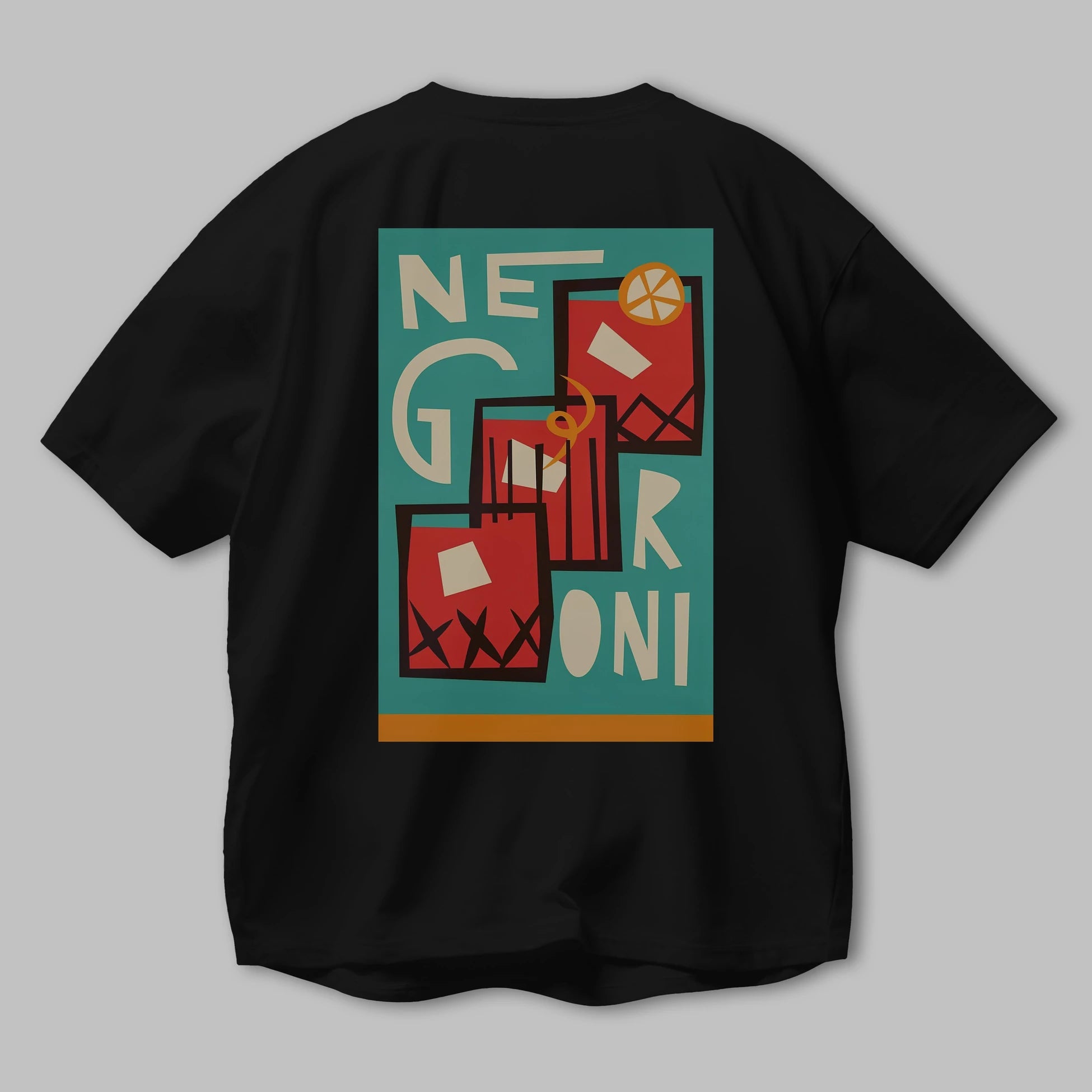 Negroni 3 Arka Baskılı Oversize t-shirt Erkek Kadın Unisex %100 Pamuk Bisiklet Yaka tişort