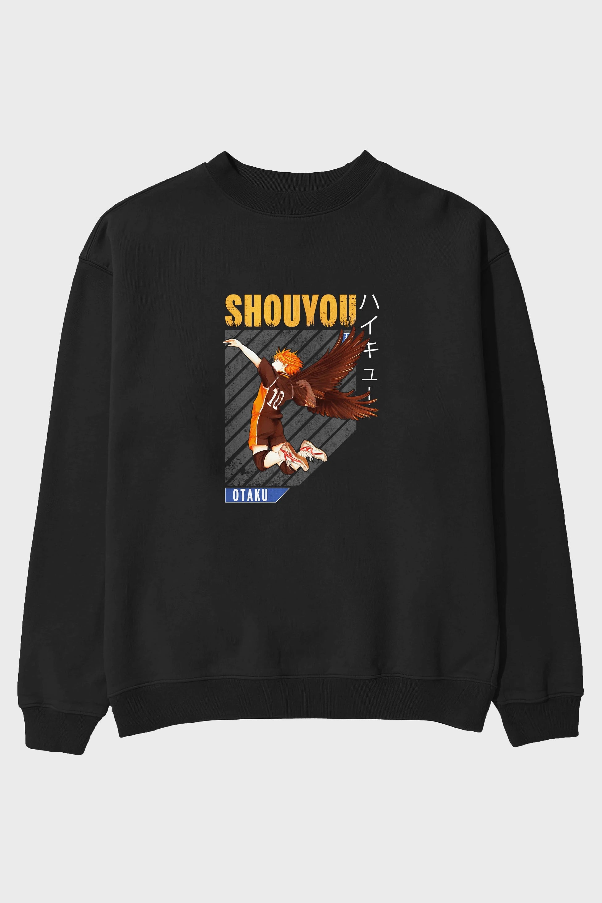 Shouyou Hinata 10 Anime Ön Baskılı Oversize Sweatshirt Erkek Kadın Unisex