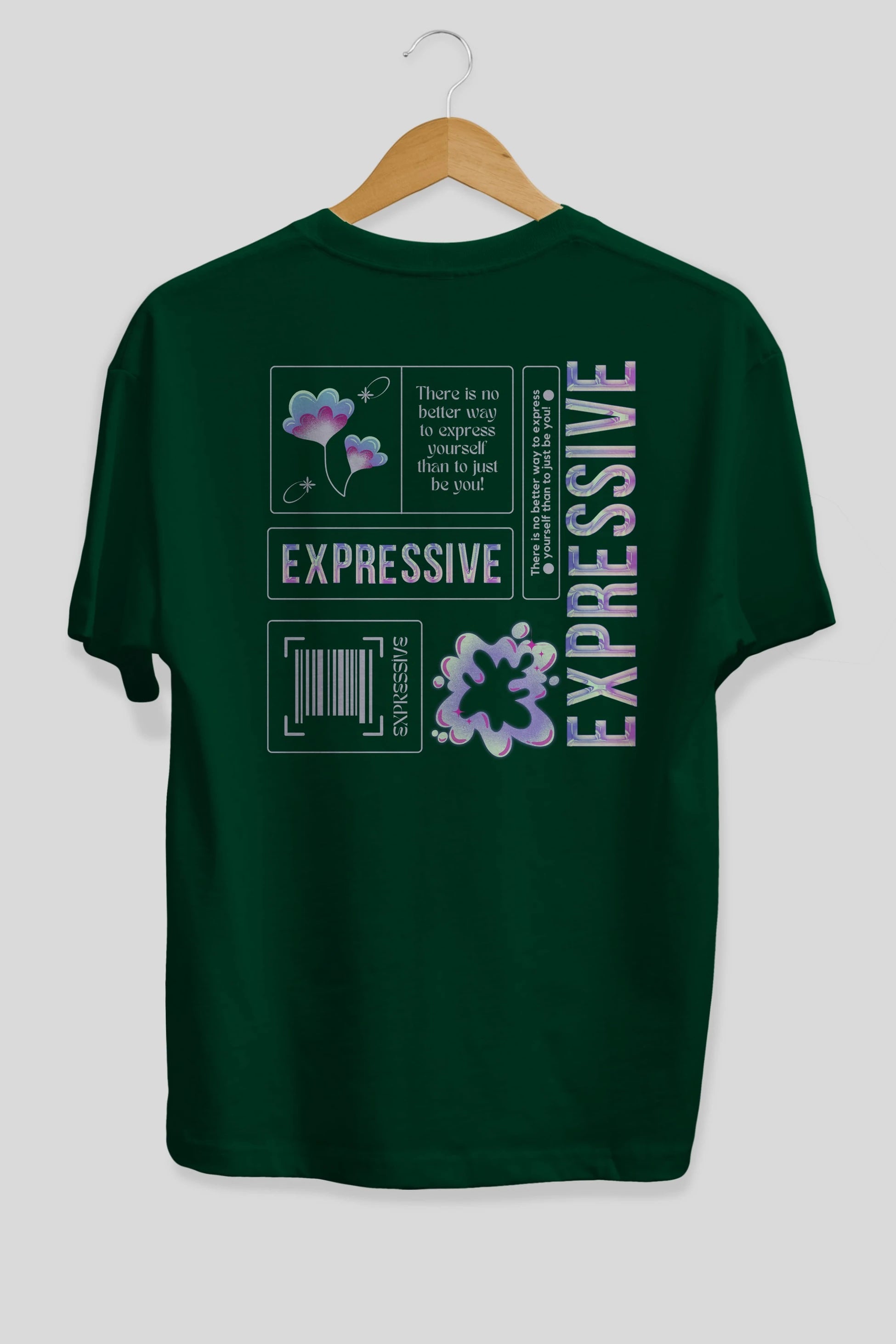 Expressive Streetwear Arka Baskılı Oversize t-shirt Erkek Kadın Unisex