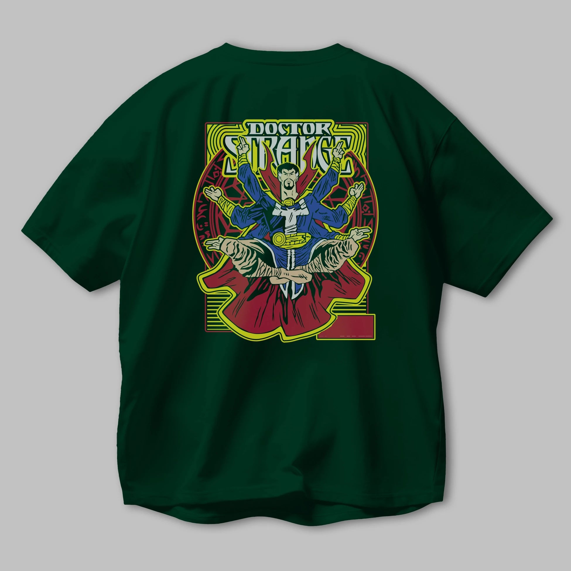 Doctor Strange (1) Arka Baskılı Oversize t-shirt Erkek Kadın Unisex %100 Pamuk Bisiklet Yaka tişort