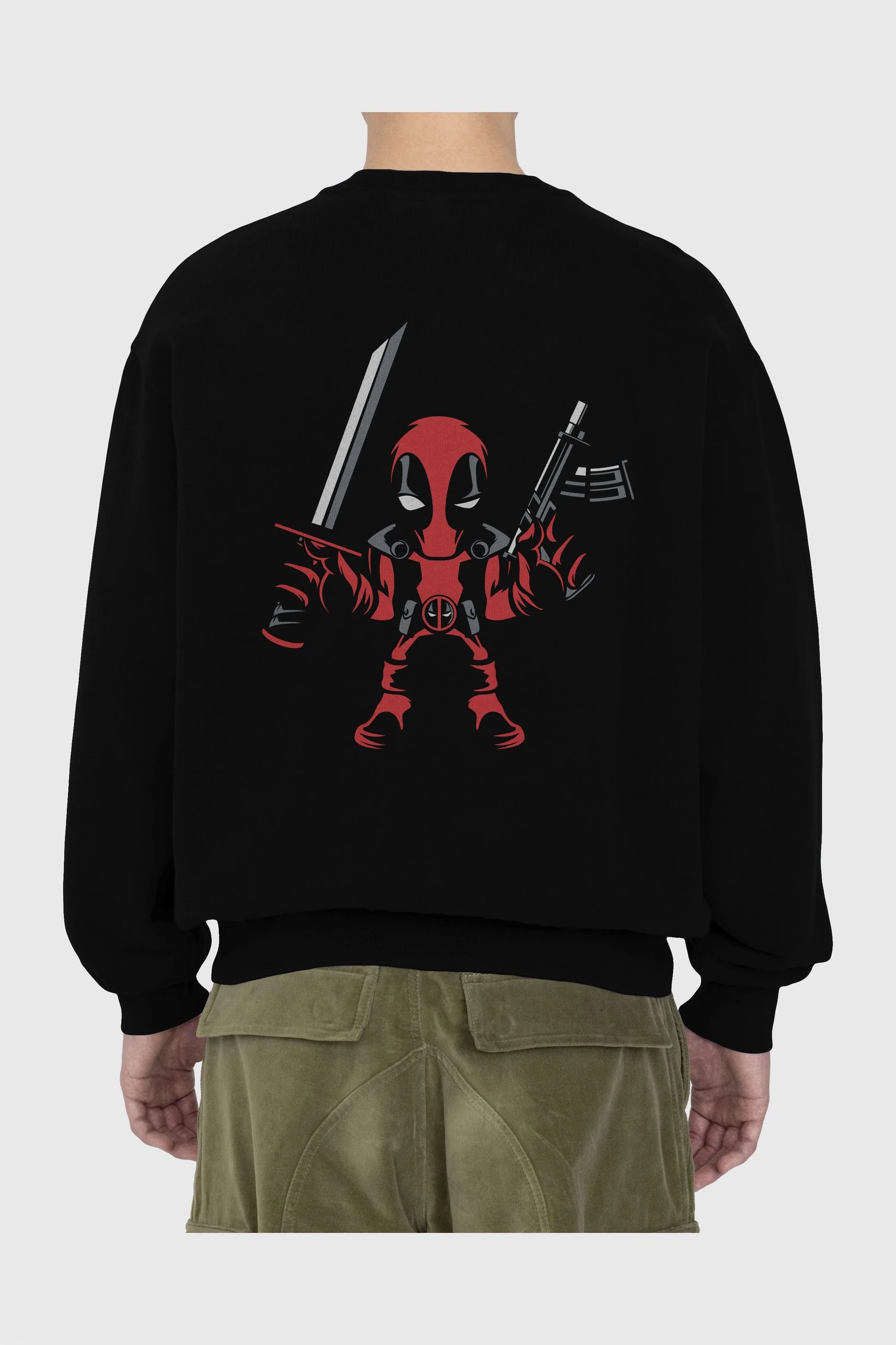 Deadpool (11) Arka Baskılı Oversize Sweatshirt Erkek Kadın Unisex