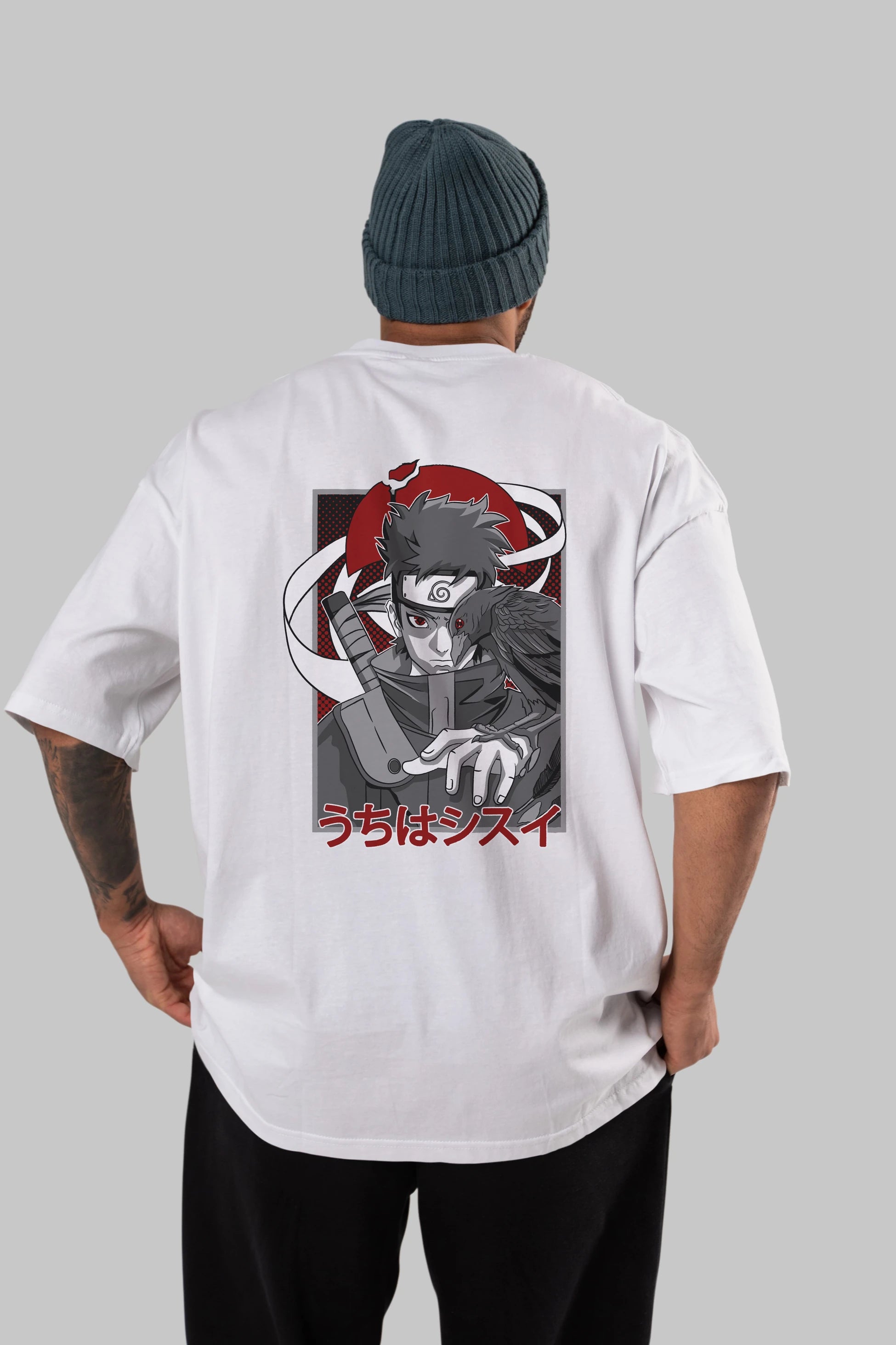 SHISUI UCHIHA NARUTO Anime Arka Baskılı Oversize t-shirt Erkek Kadın Unisex