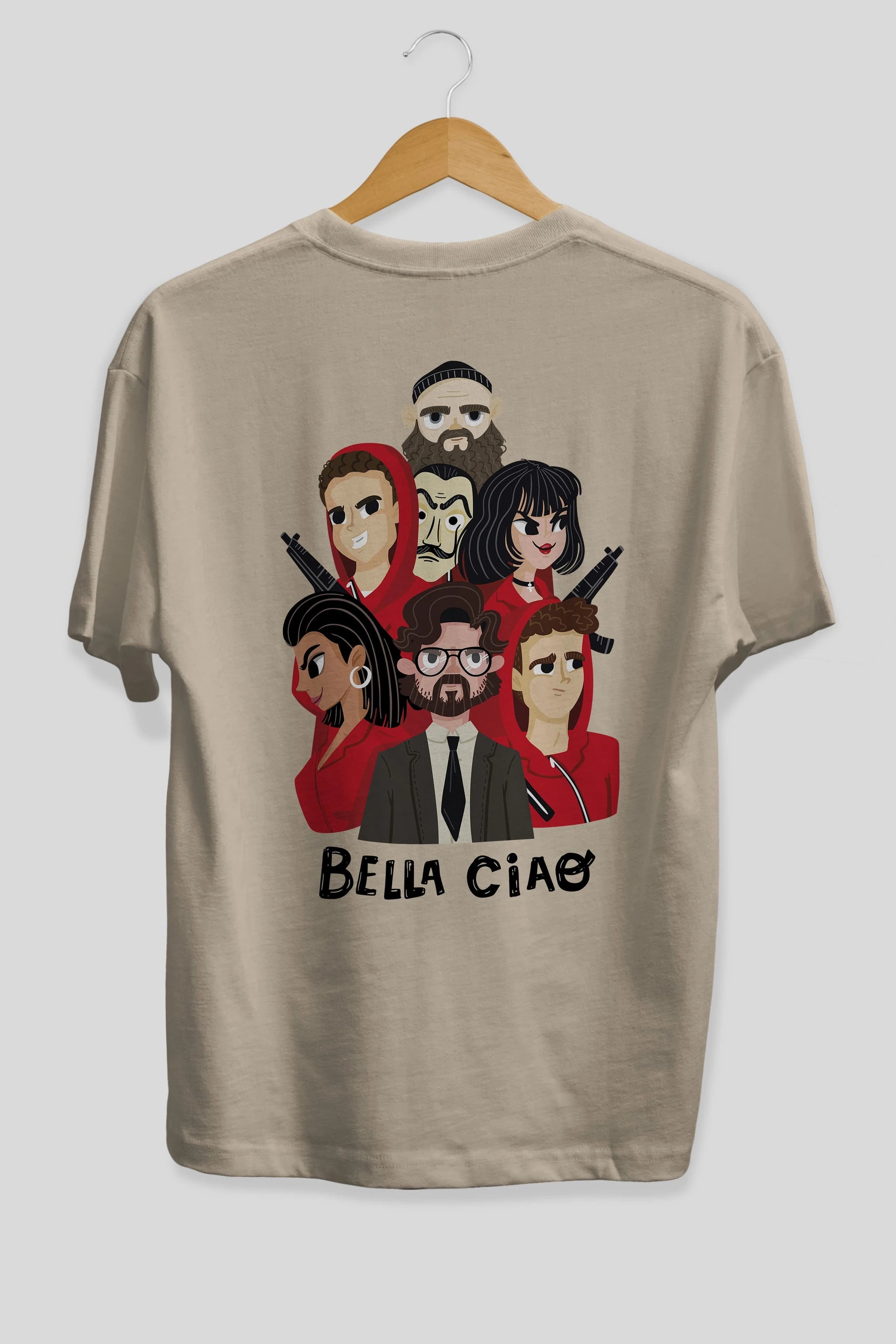 La Casa De Papel (13) Arka Baskılı Oversize t-shirt Erkek Kadın Unisex %100 Pamuk Bisiklet Yaka tişort