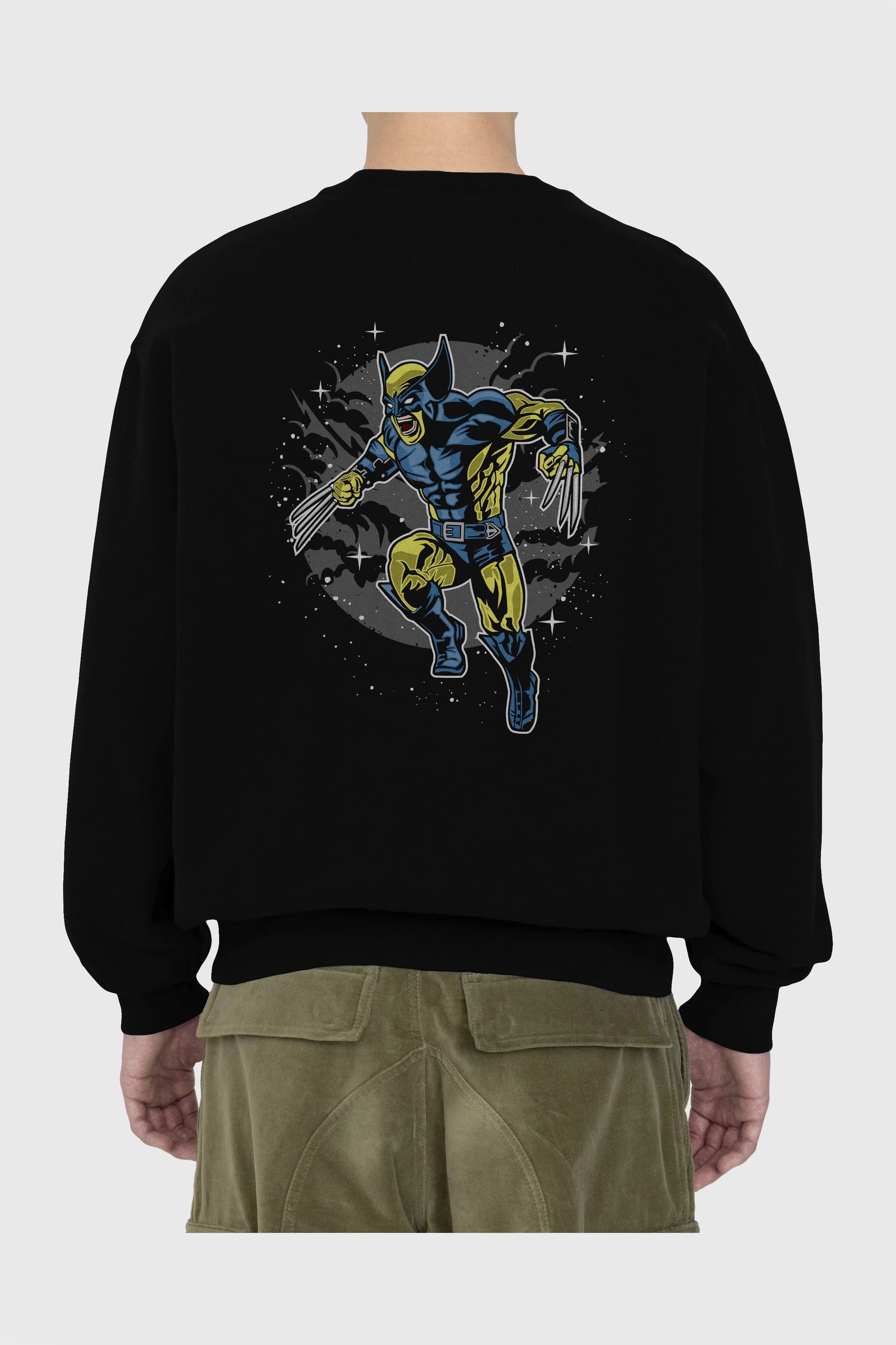 Wolverine Arka Baskılı Oversize Sweatshirt Erkek Kadın Unisex