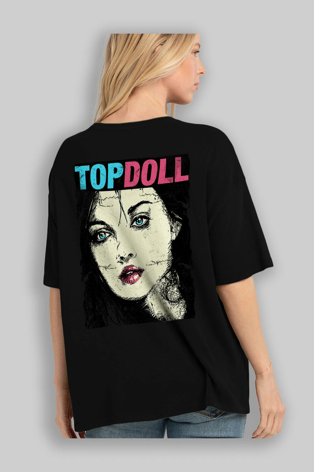 Topdoll Streetwear Arka Baskılı Oversize t-shirt Erkek Kadın Unisex