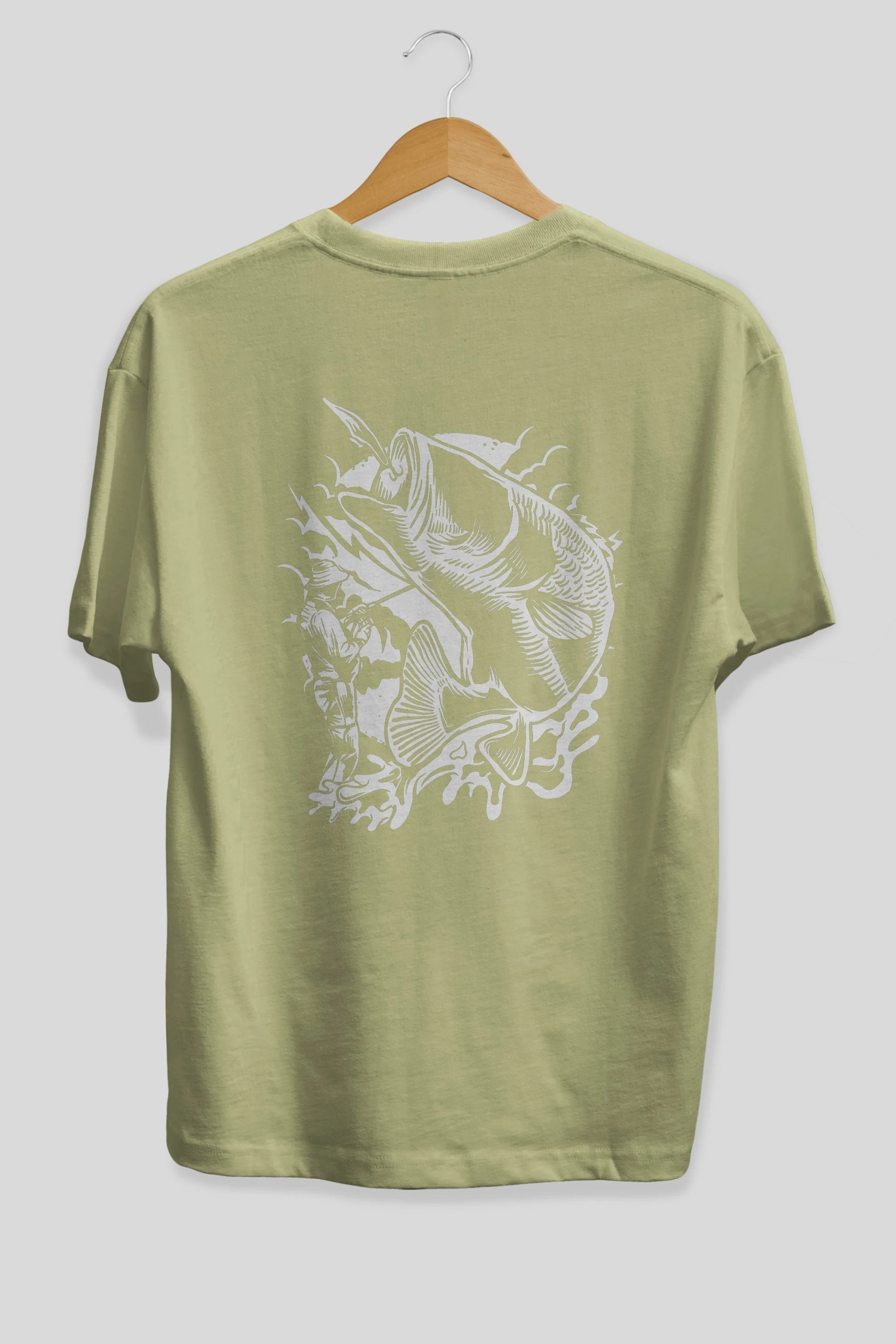 Fisherman Arka Baskılı Oversize t-shirt Erkek Kadın Unisex %100 Pamuk