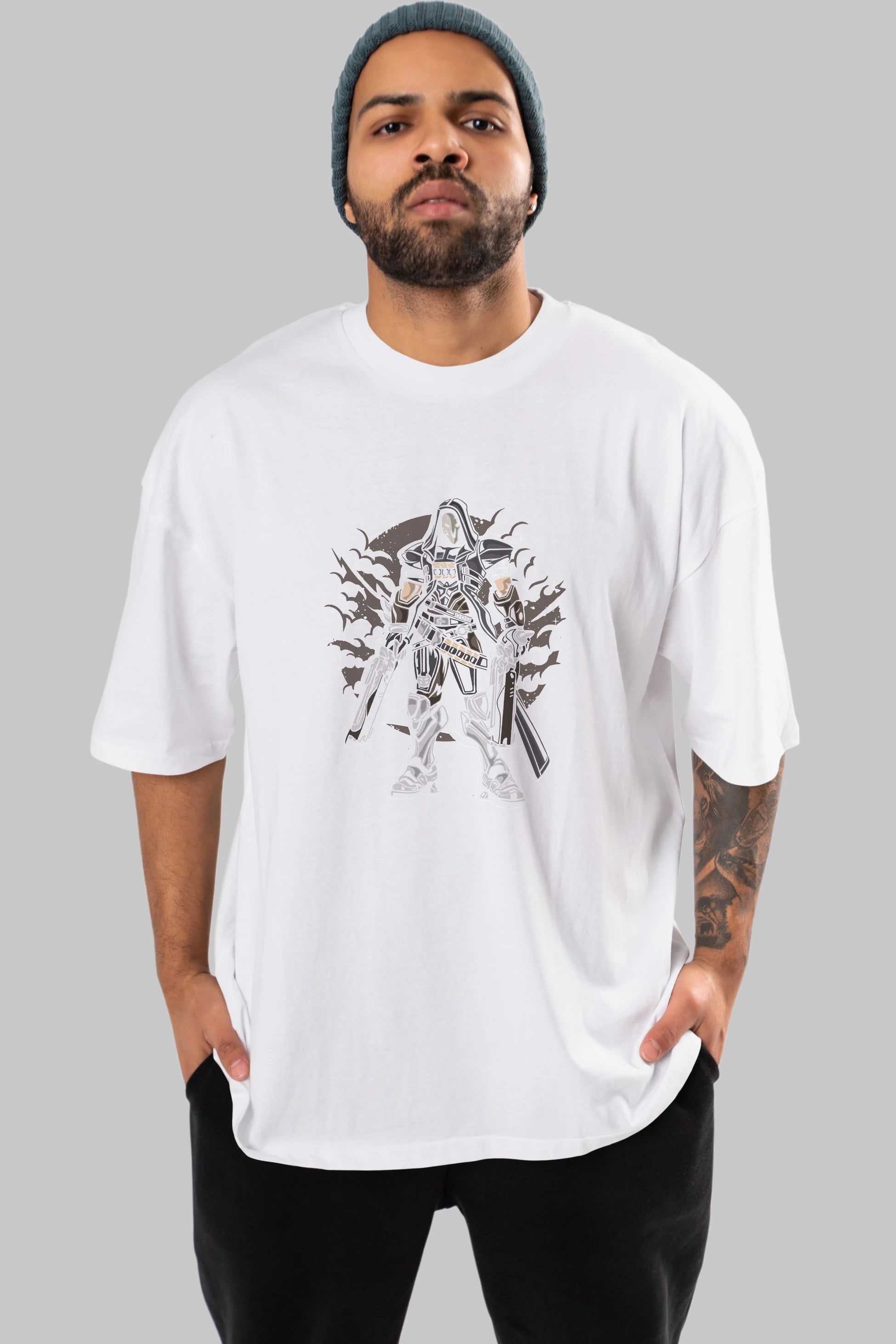 REAPER Ön Baskılı Oversize t-shirt Erkek Kadın Unisex %100 Pamuk tişort
