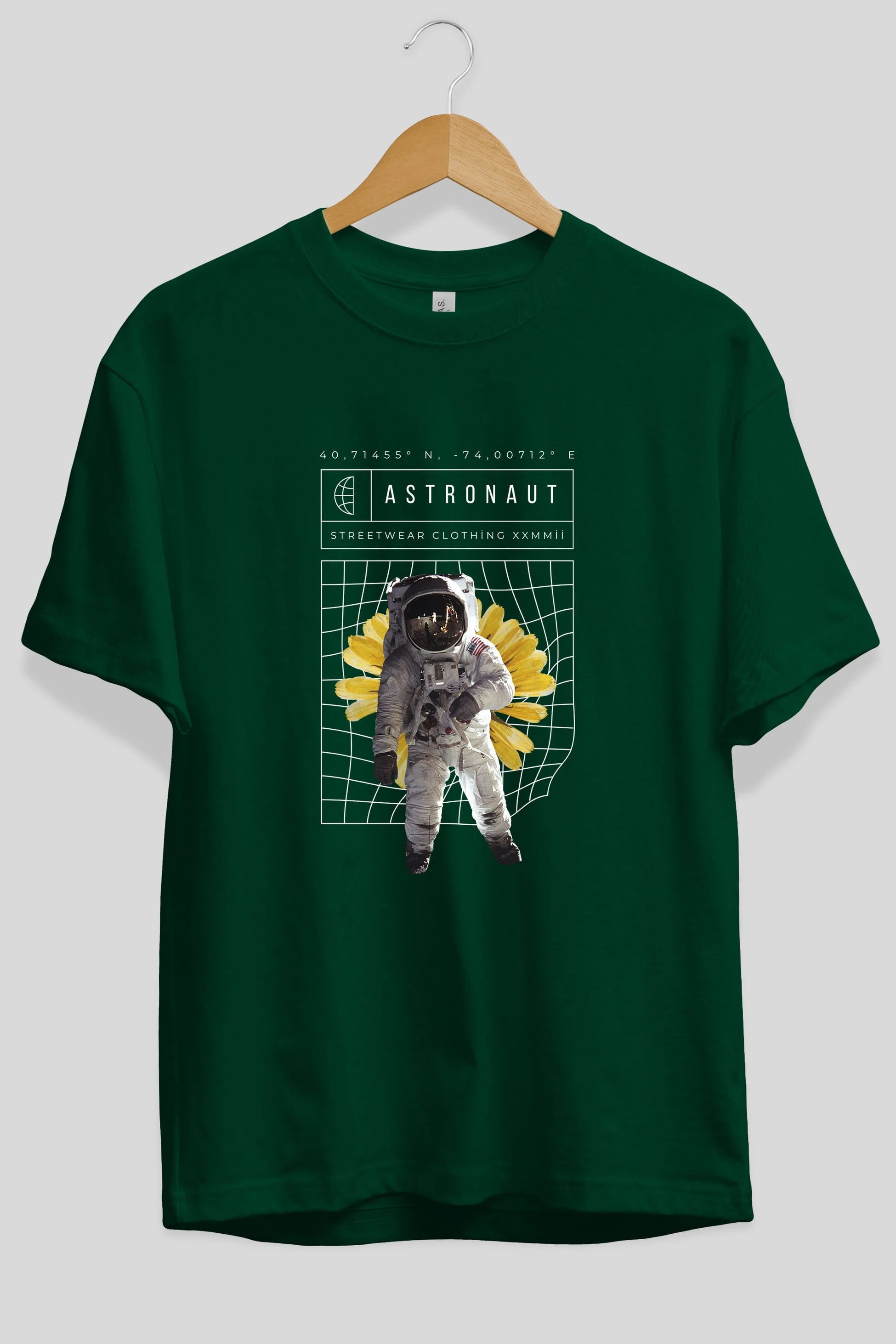 Astronaut Streetwear Ön Baskılı Oversize t-shirt Erkek Kadın Unisex