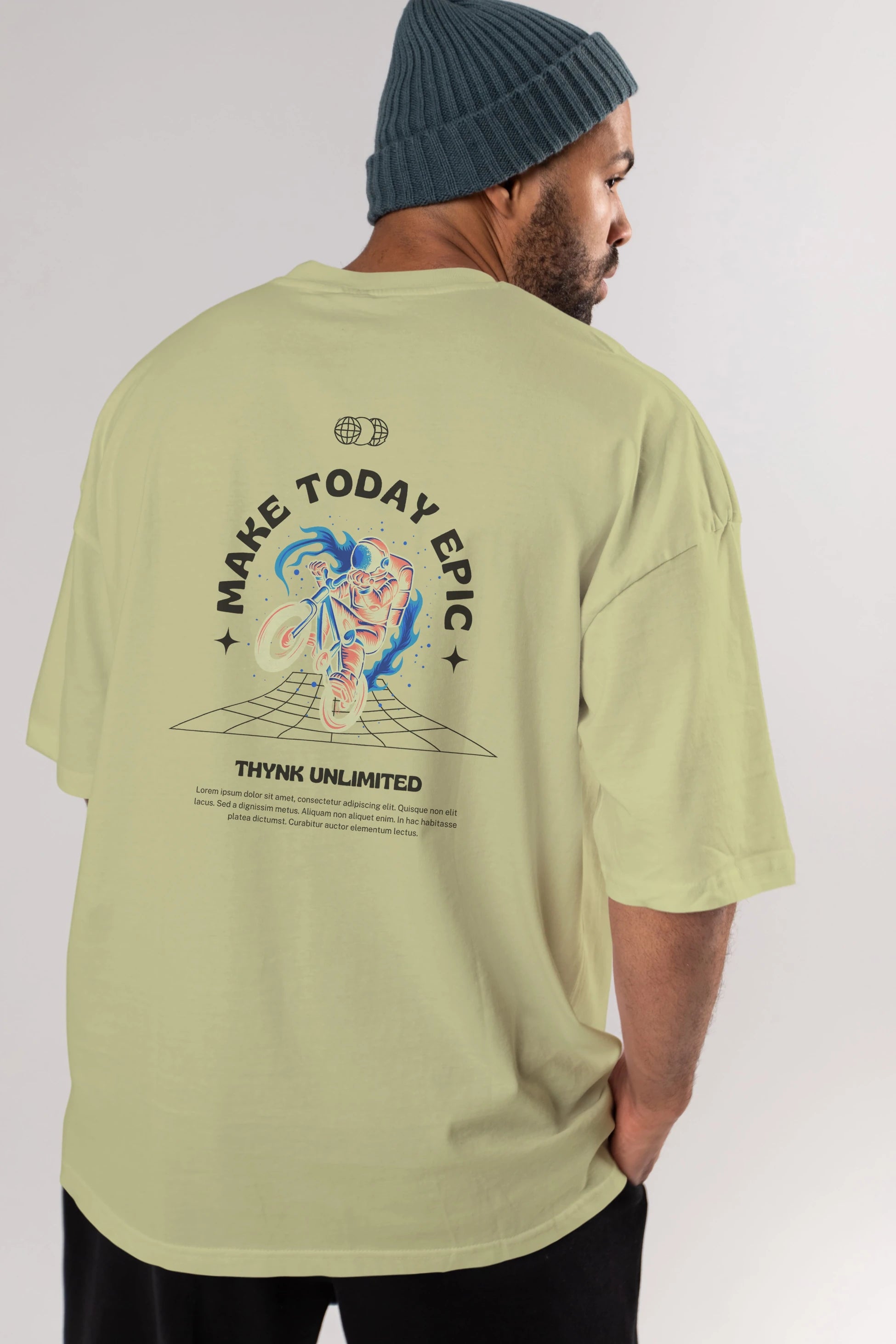 Make Today Epic Arka Baskılı Oversize t-shirt Erkek Kadın Unisex