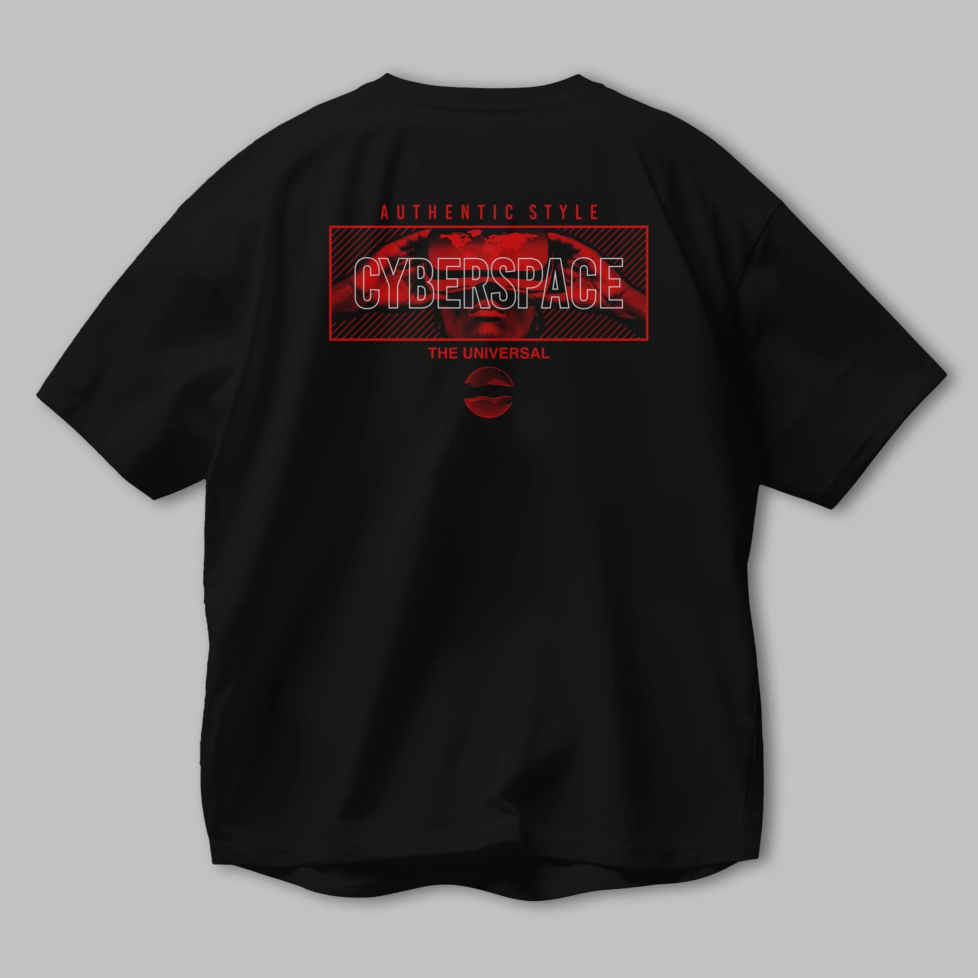 Cyberspace Arka Baskılı Oversize t-shirt Erkek Kadın Unisex