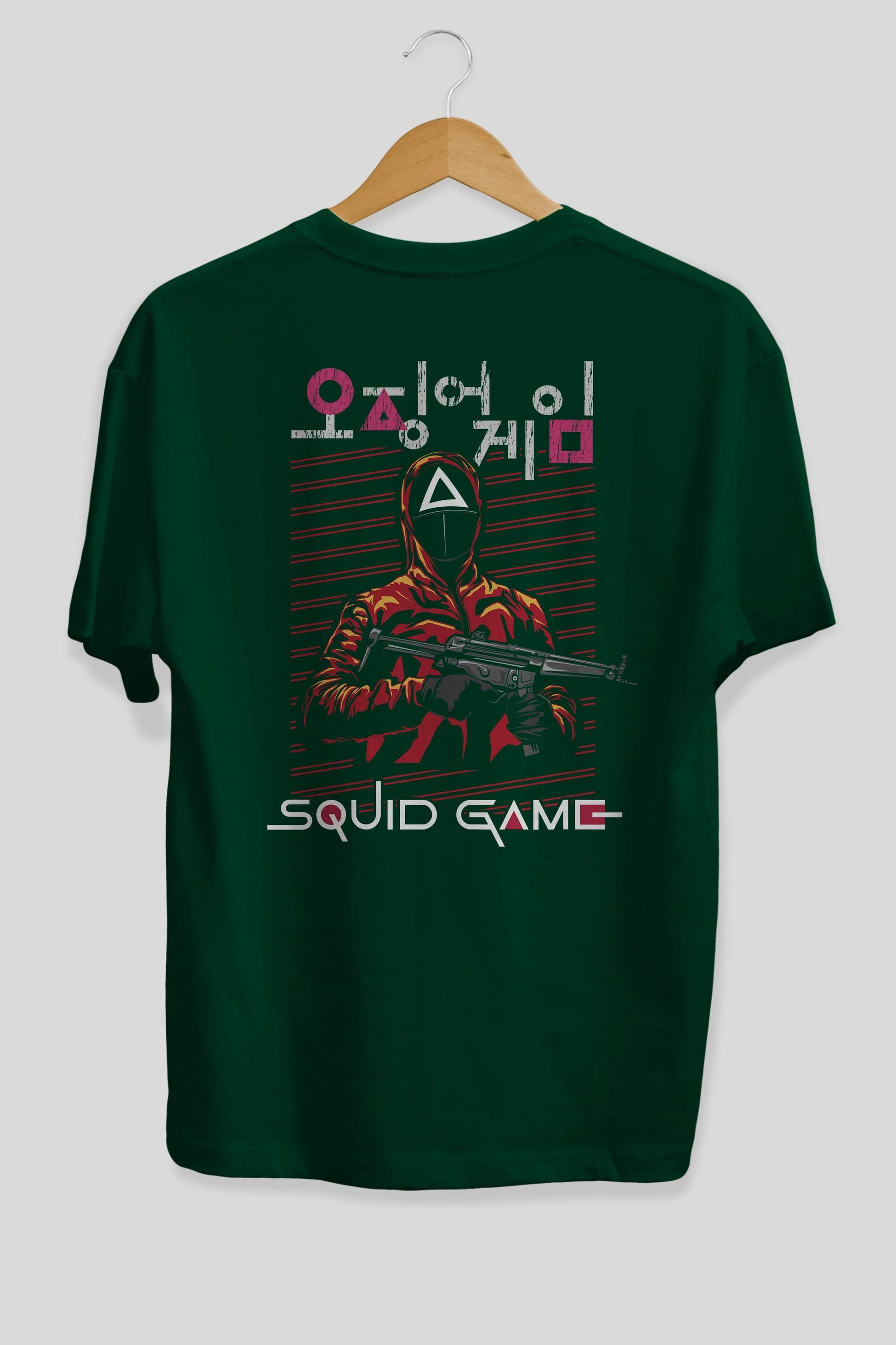 Squid Game (2) Arka Baskılı Oversize t-shirt Erkek Kadın Unisex %100 Pamuk Bisiklet Yaka tişort