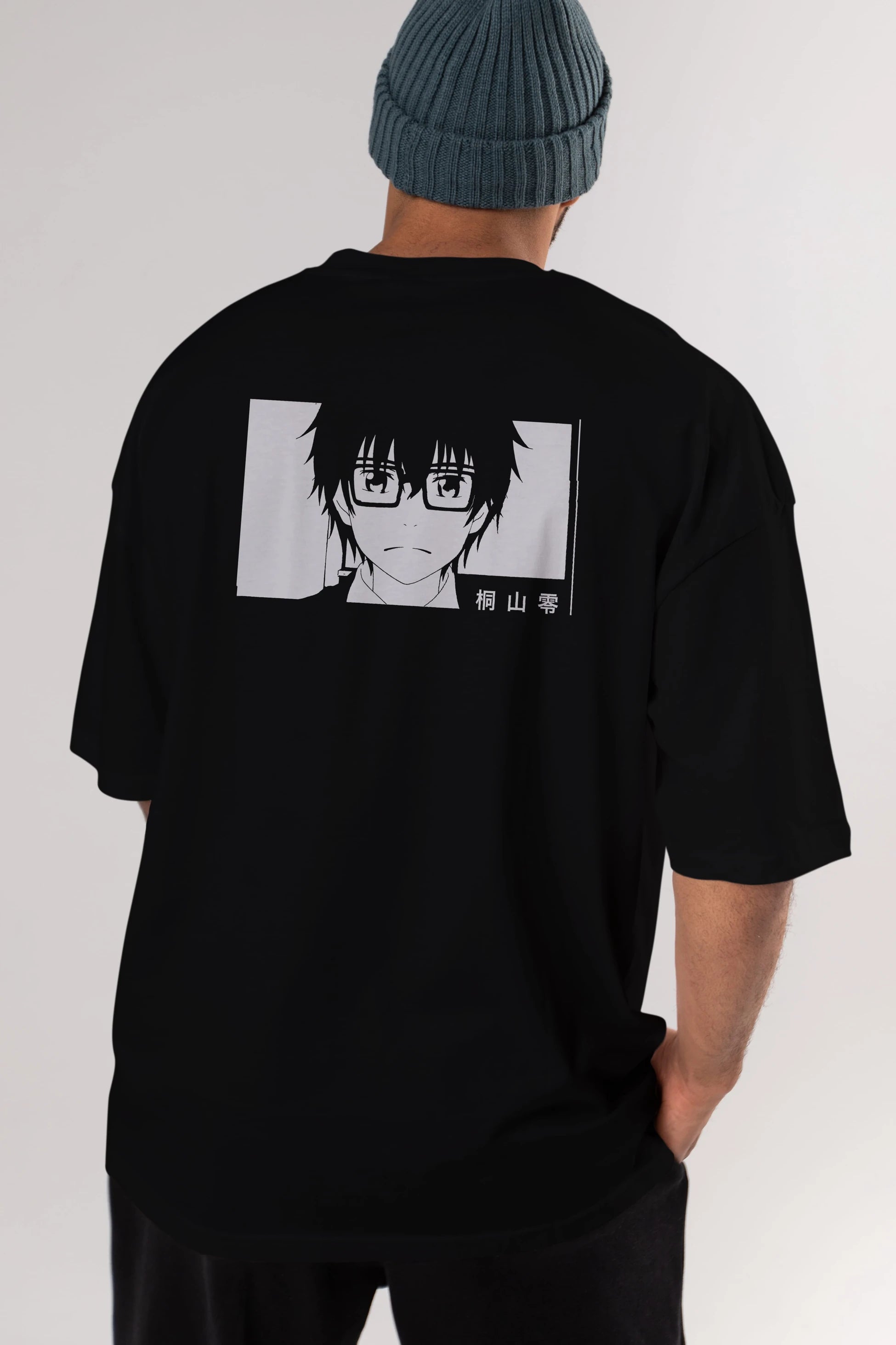 Rei Kiriyama 3 Anime Arka Baskılı Oversize t-shirt Erkek Kadın Unisex