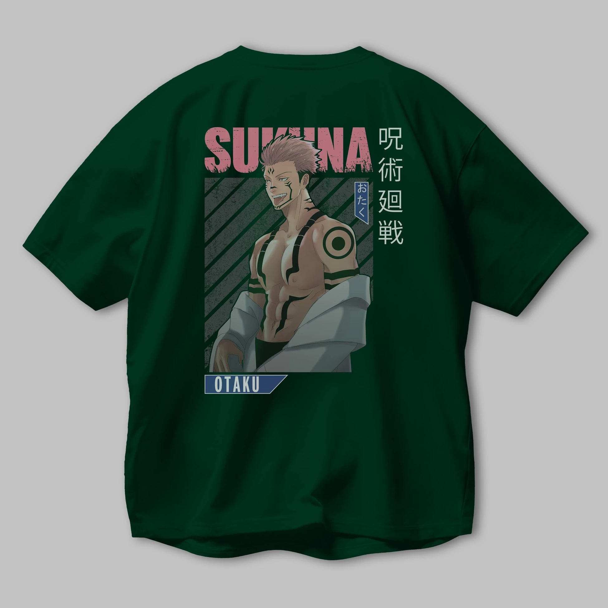 Sukuna Ryoumen Anime Arka Baskılı Oversize t-shirt Erkek Kadın Unisex