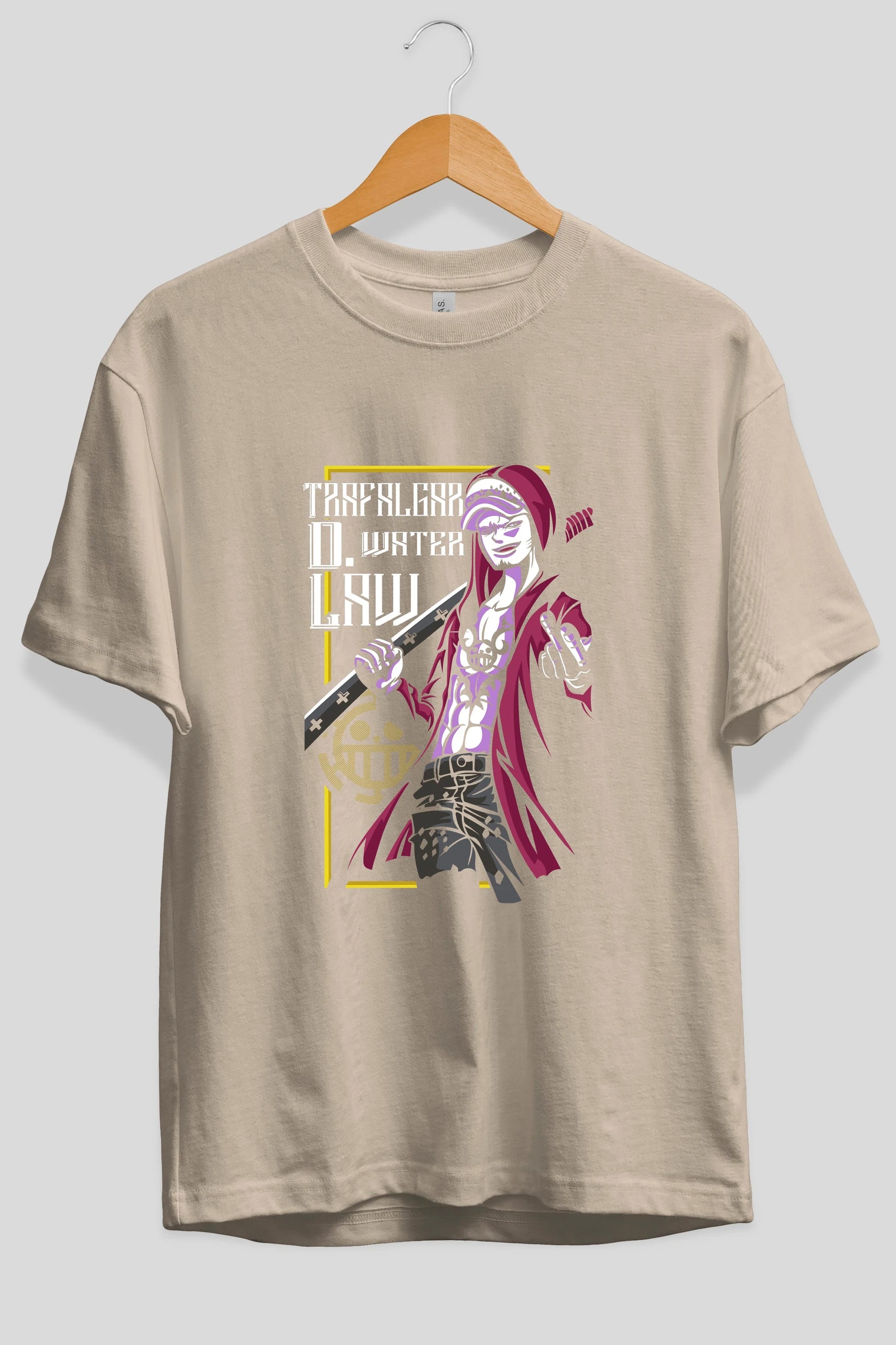 Trafalgar D. Water Law Anime Ön Baskılı Oversize t-shirt Erkek Kadın Unisex