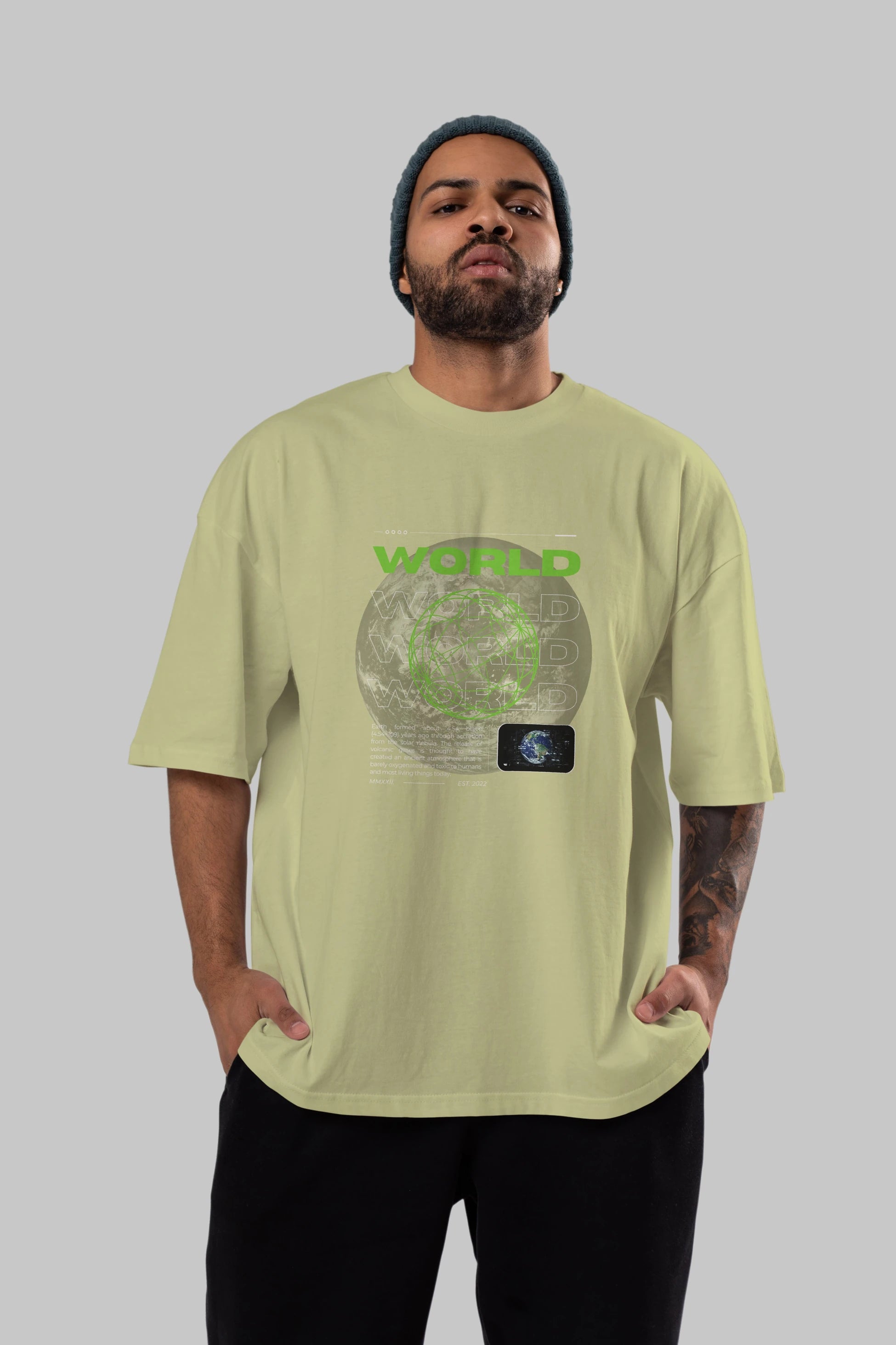 World Streetwear Ön Baskılı Oversize t-shirt Erkek Kadın Unisex