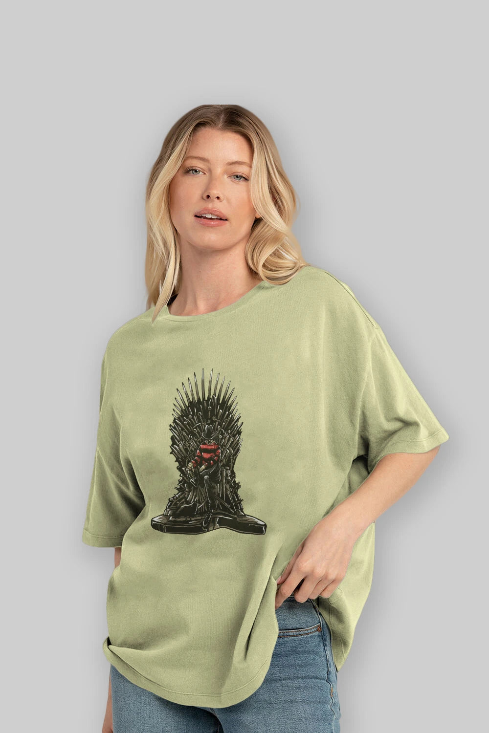 Nightmare Throne Ön Baskılı Oversize t-shirt Erkek Kadın Unisex %100 Pamuk tişort