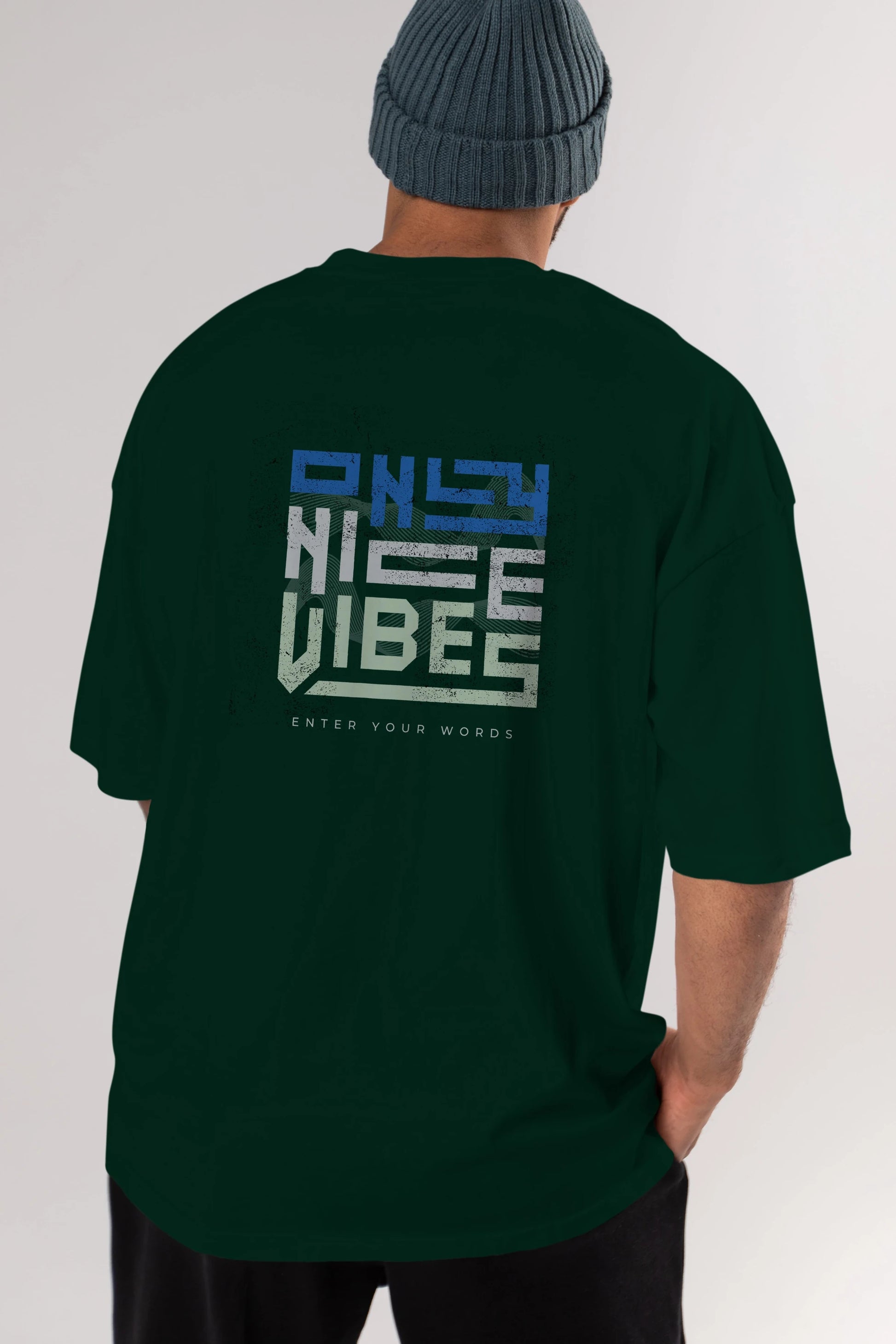 Only Nice Vibes Arka Baskılı Oversize t-shirt Erkek Kadın Unisex