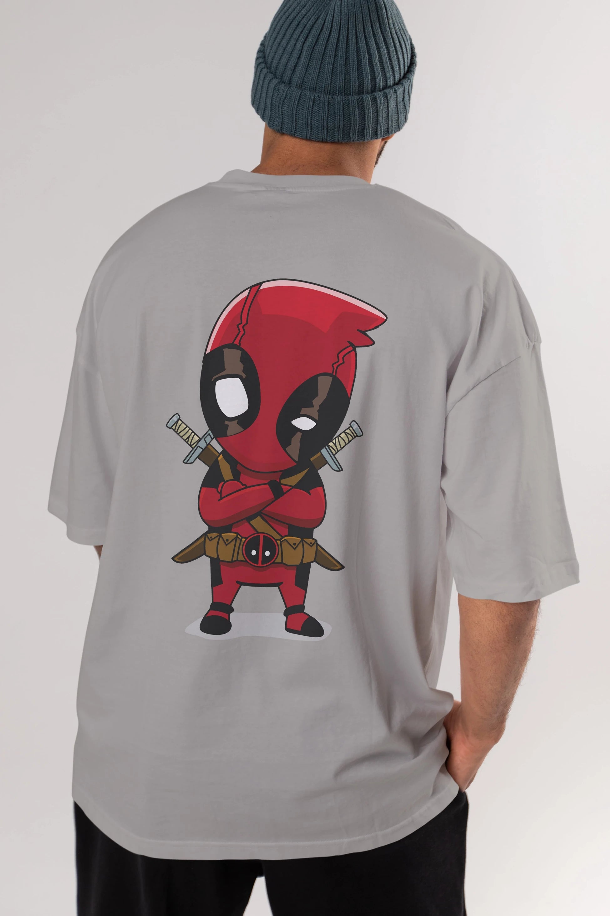 Deadpool (19) Arka Baskılı Oversize t-shirt Erkek Kadın Unisex %100 Pamuk Bisiklet Yaka tişort