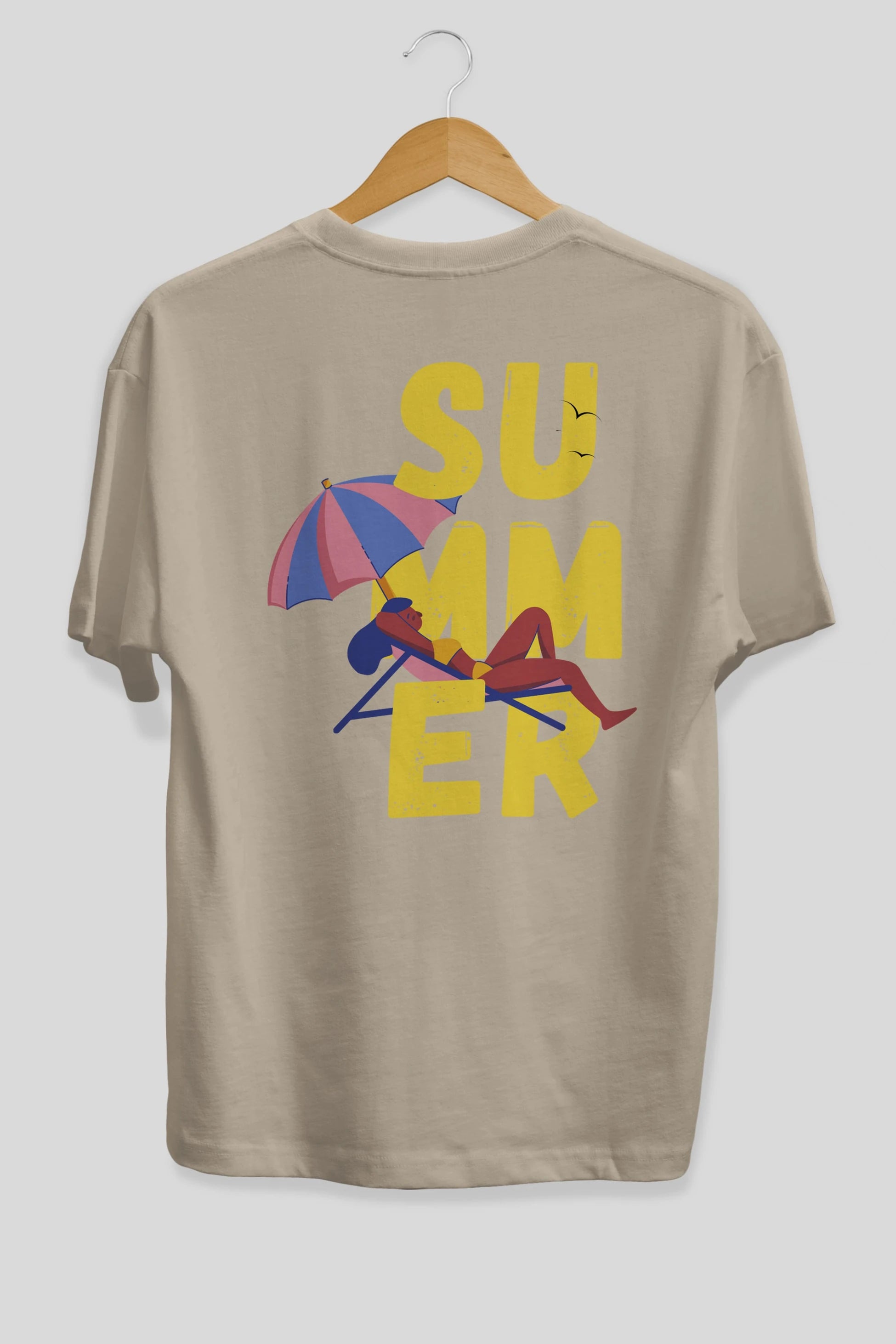 Summer Yazılı Arka Baskılı Oversize t-shirt Erkek Kadın Unisex