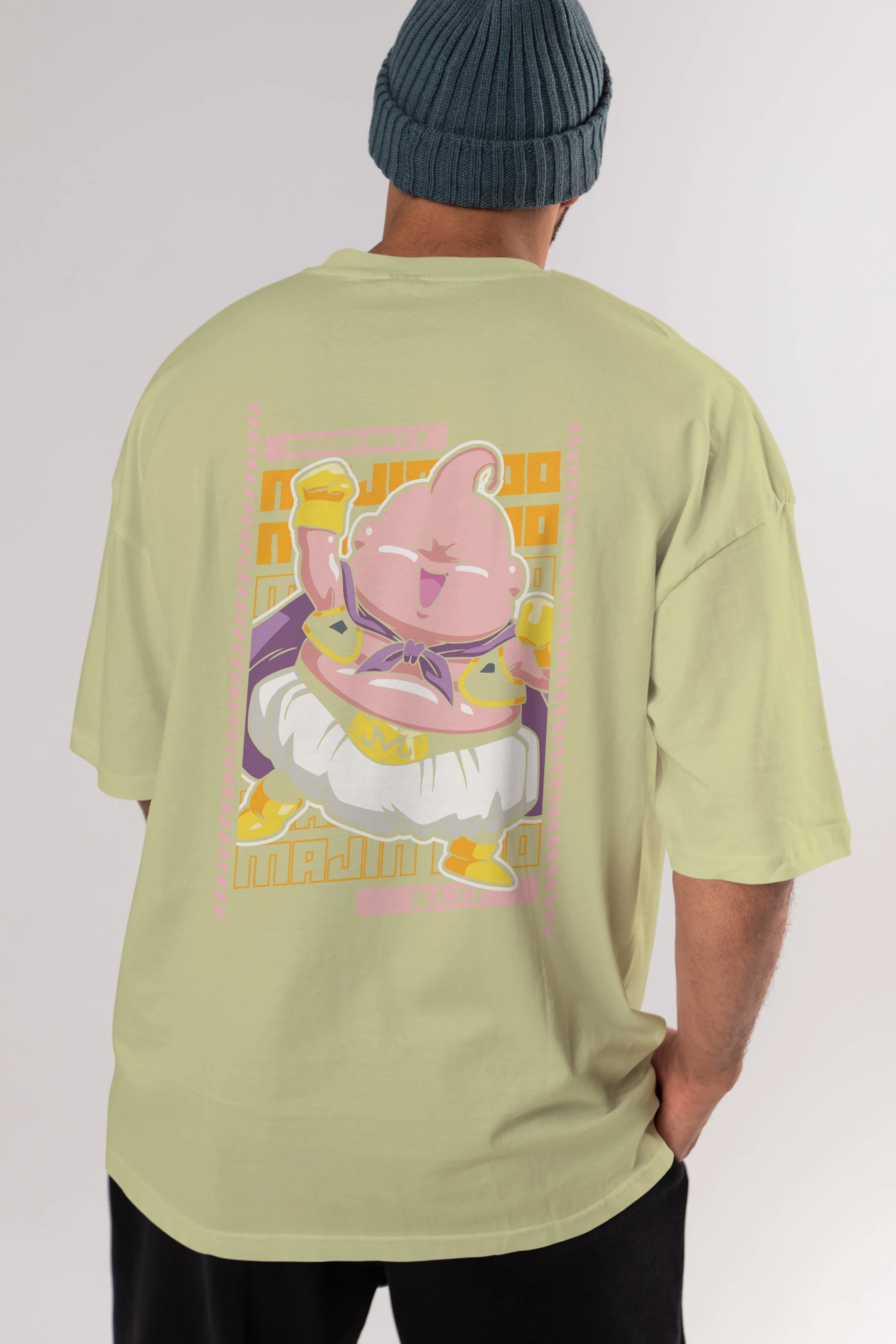 MAJIN BOO1 Anime Arka Baskılı Oversize t-shirt Erkek Kadın Unisex