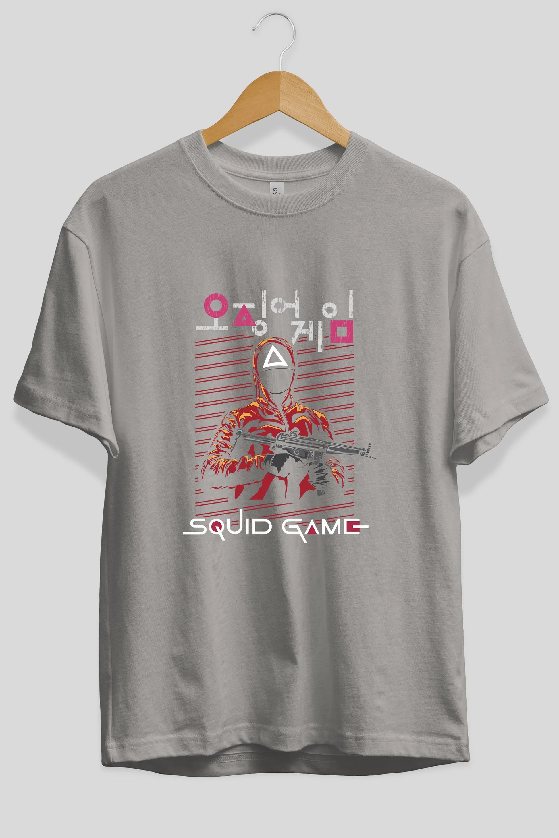 Squid Game (2) Ön Baskılı Oversize t-shirt Erkek Kadın Unisex %100 Pamuk Bisiklet Yaka tişort