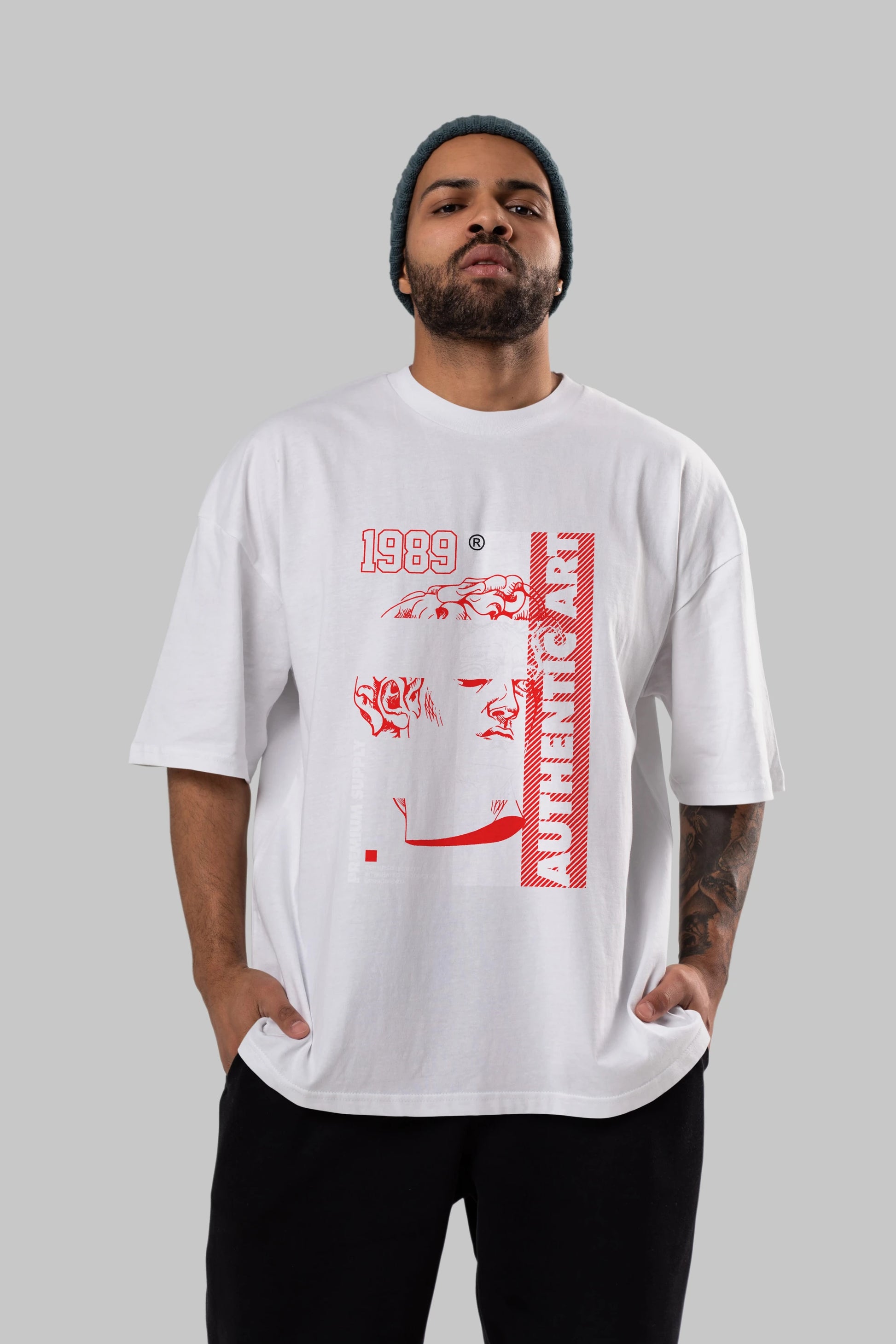 Authentic Art Ön Baskılı Oversize t-shirt Erkek Kadın Unisex