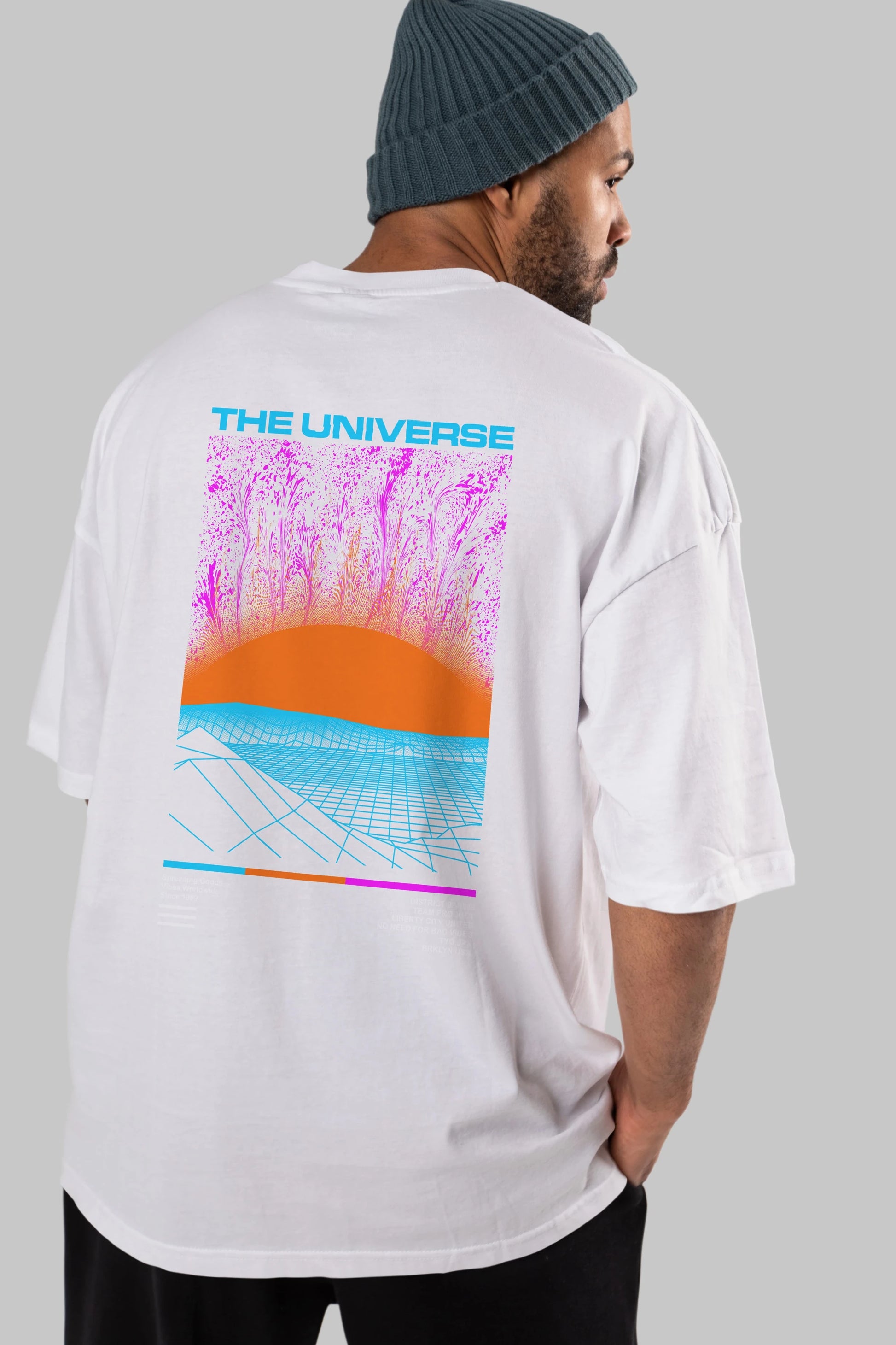 The Universe Arka Baskılı Oversize t-shirt Erkek Kadın Unisex