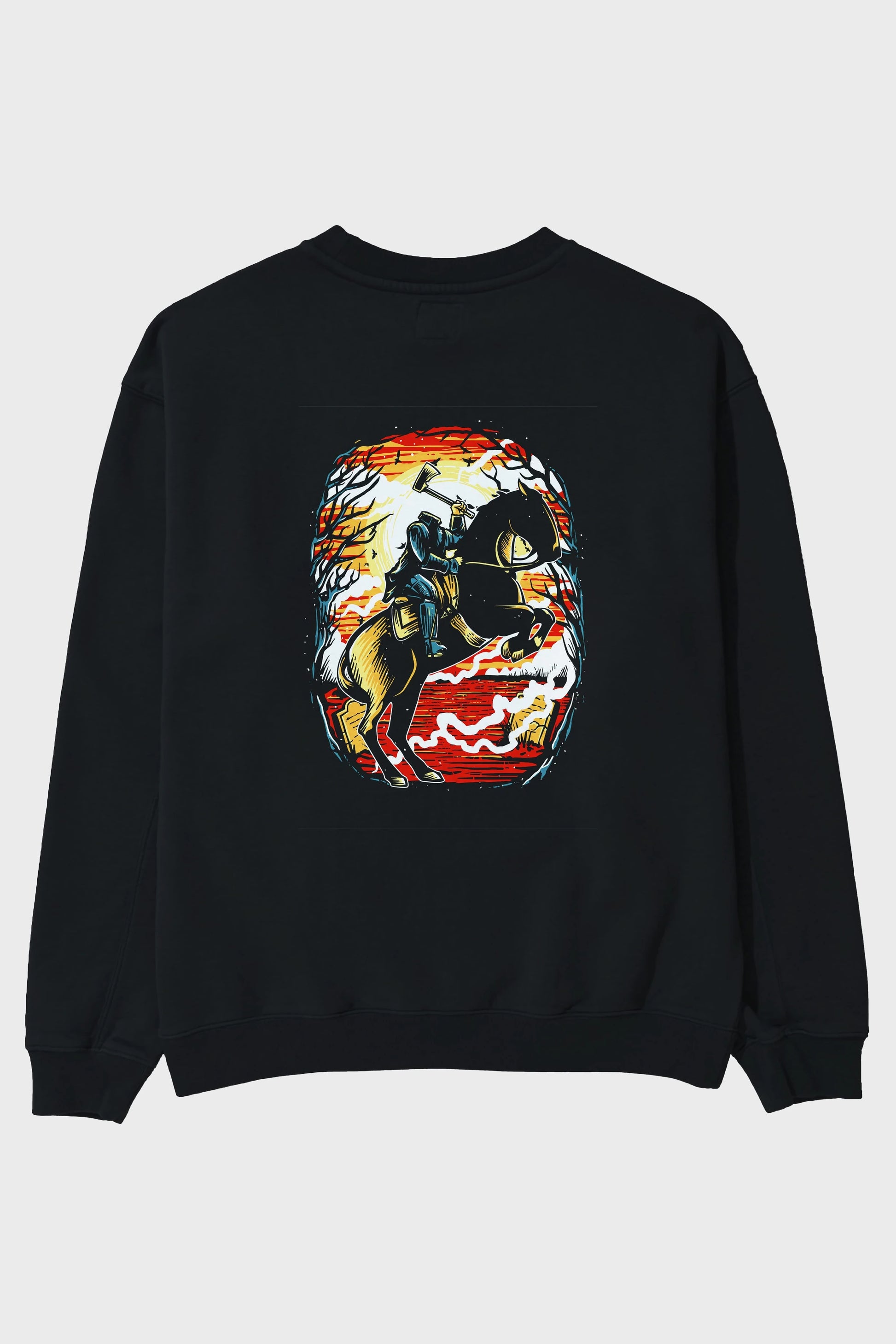 Headless Horseman Arka Baskılı Oversize Sweatshirt Erkek Kadın Unisex