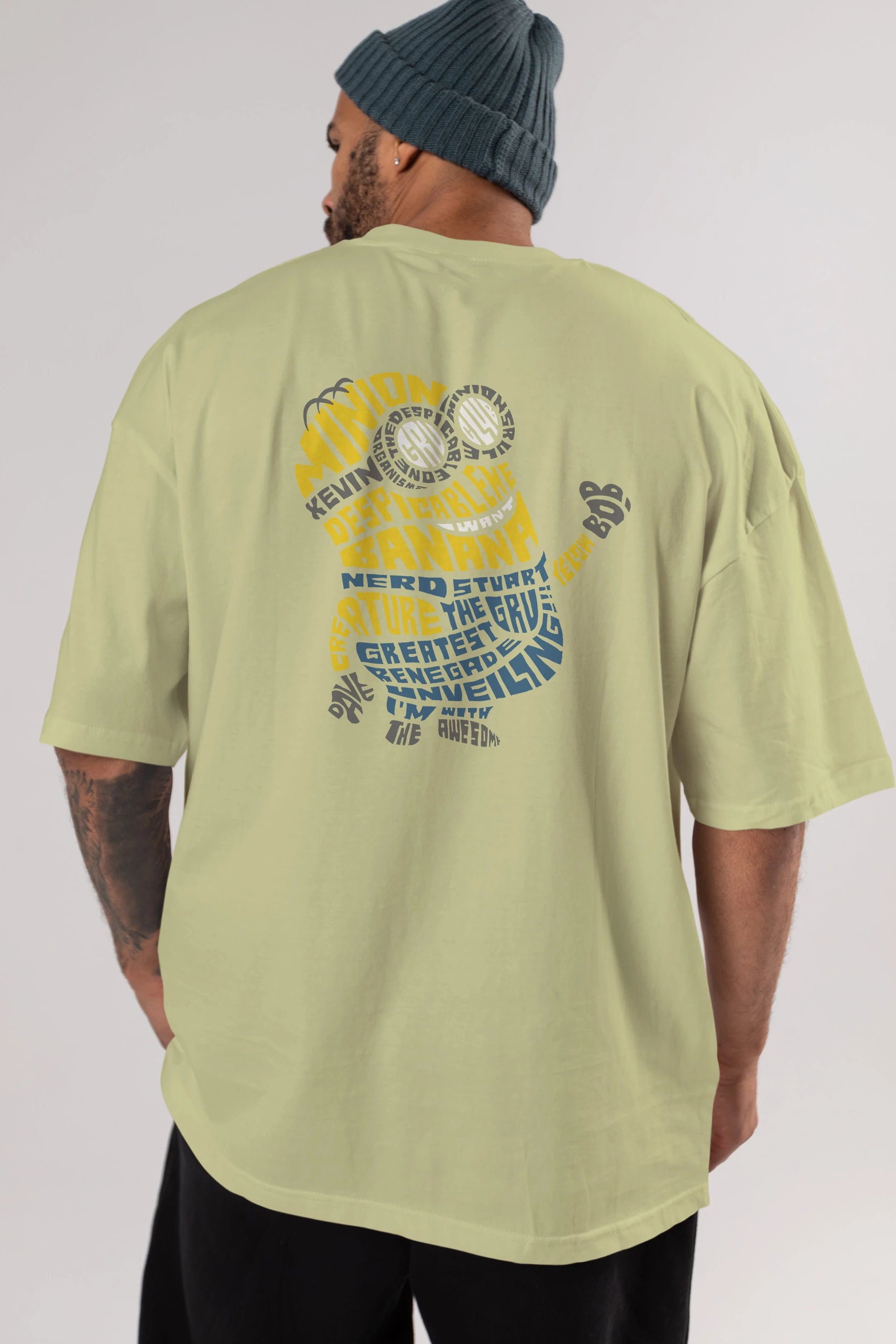 Minion Arka Baskılı Oversize t-shirt %100 pamuk Erkek Kadın Unisex