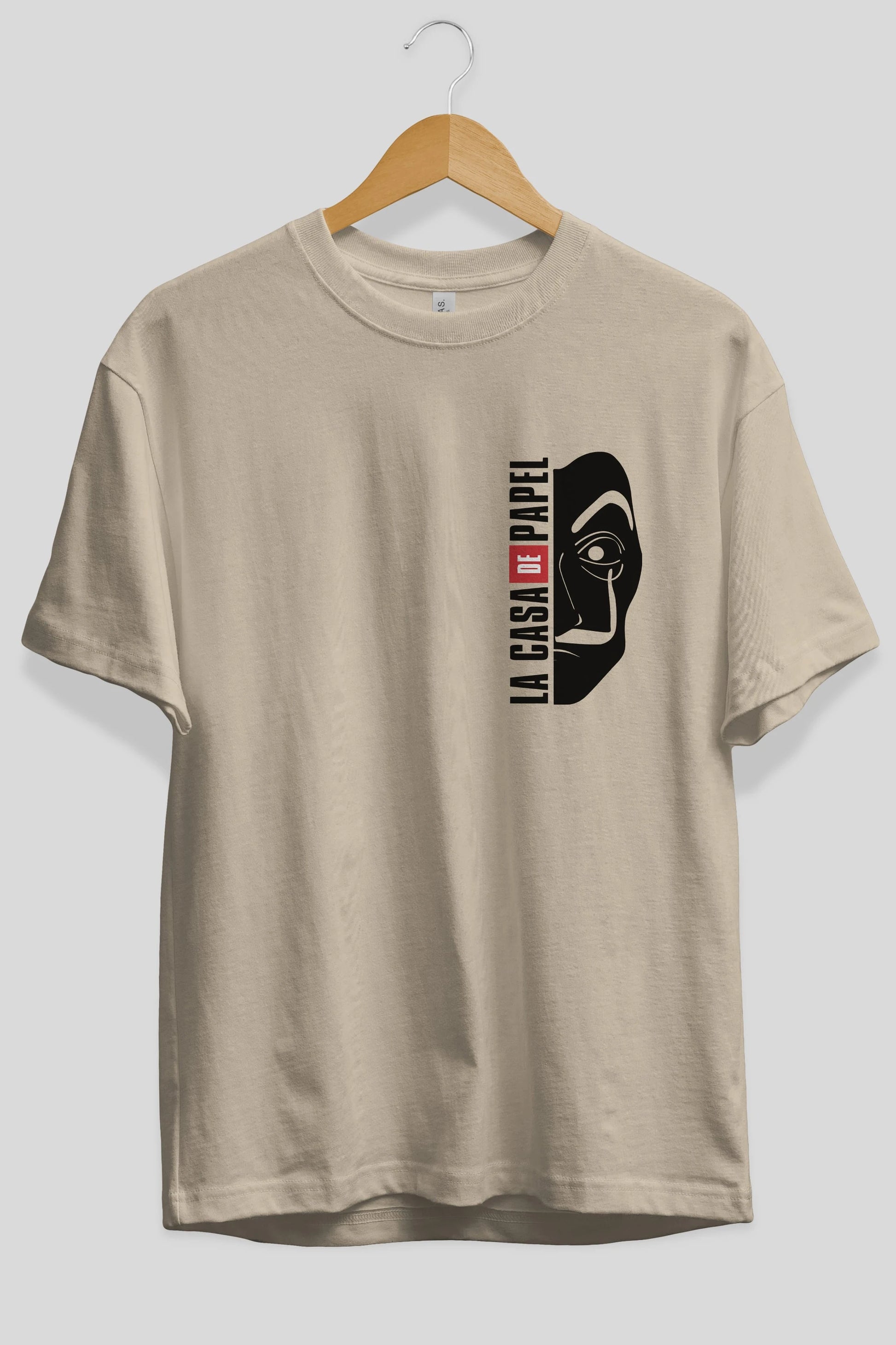 La Casa De Papel (3) Ön Sol Baskılı Oversize t-shirt Erkek Kadın Unisex %100 Pamuk Bisiklet Yaka tişort