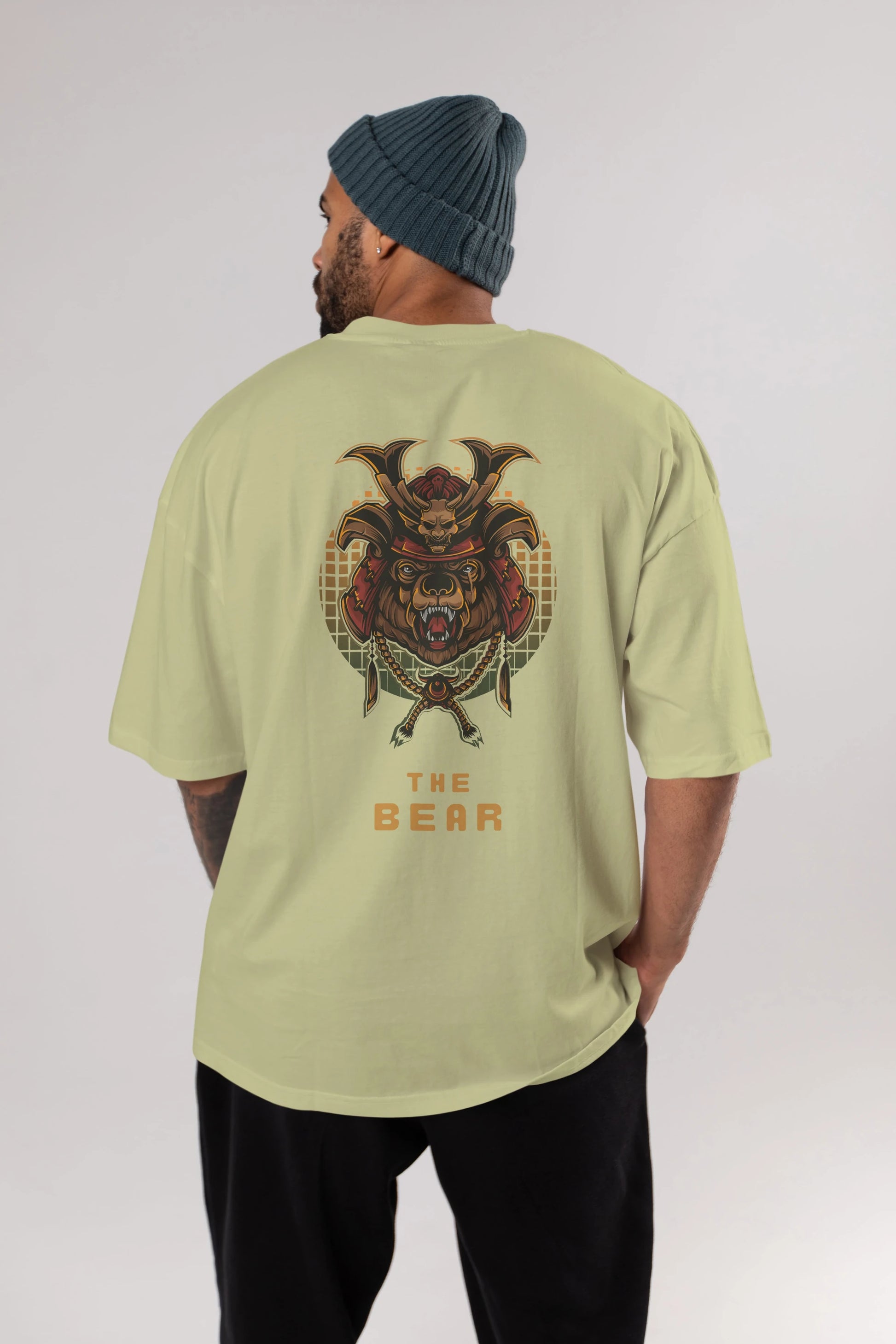 The Bear 2 Arka Baskılı Oversize t-shirt Erkek Kadın Unisex %100 Pamuk