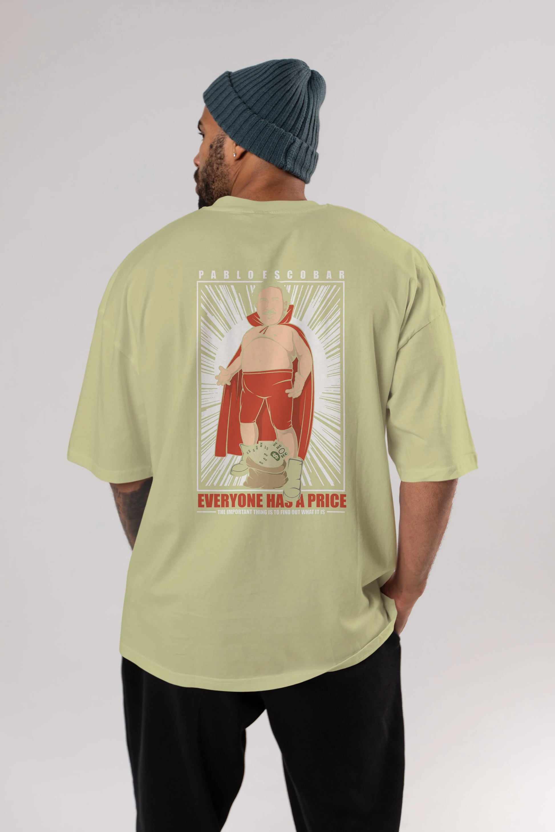 Pablo Escobar Luchador Arka Baskılı Oversize t-shirt Erkek Kadın Unisex %100 Pamuk tişort