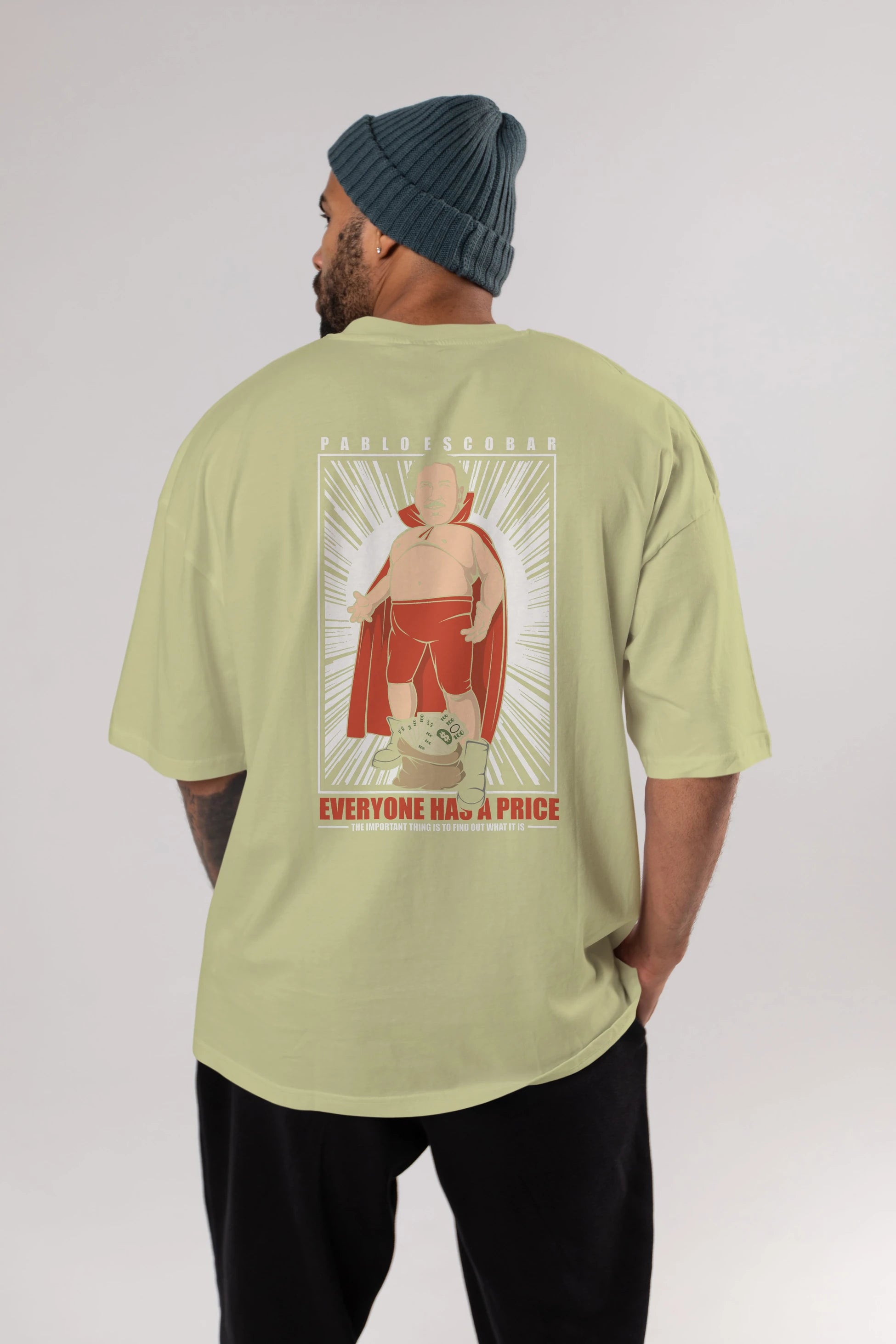 Pablo Escobar Luchador Arka Baskılı Oversize t-shirt Erkek Kadın Unisex %100 Pamuk tişort
