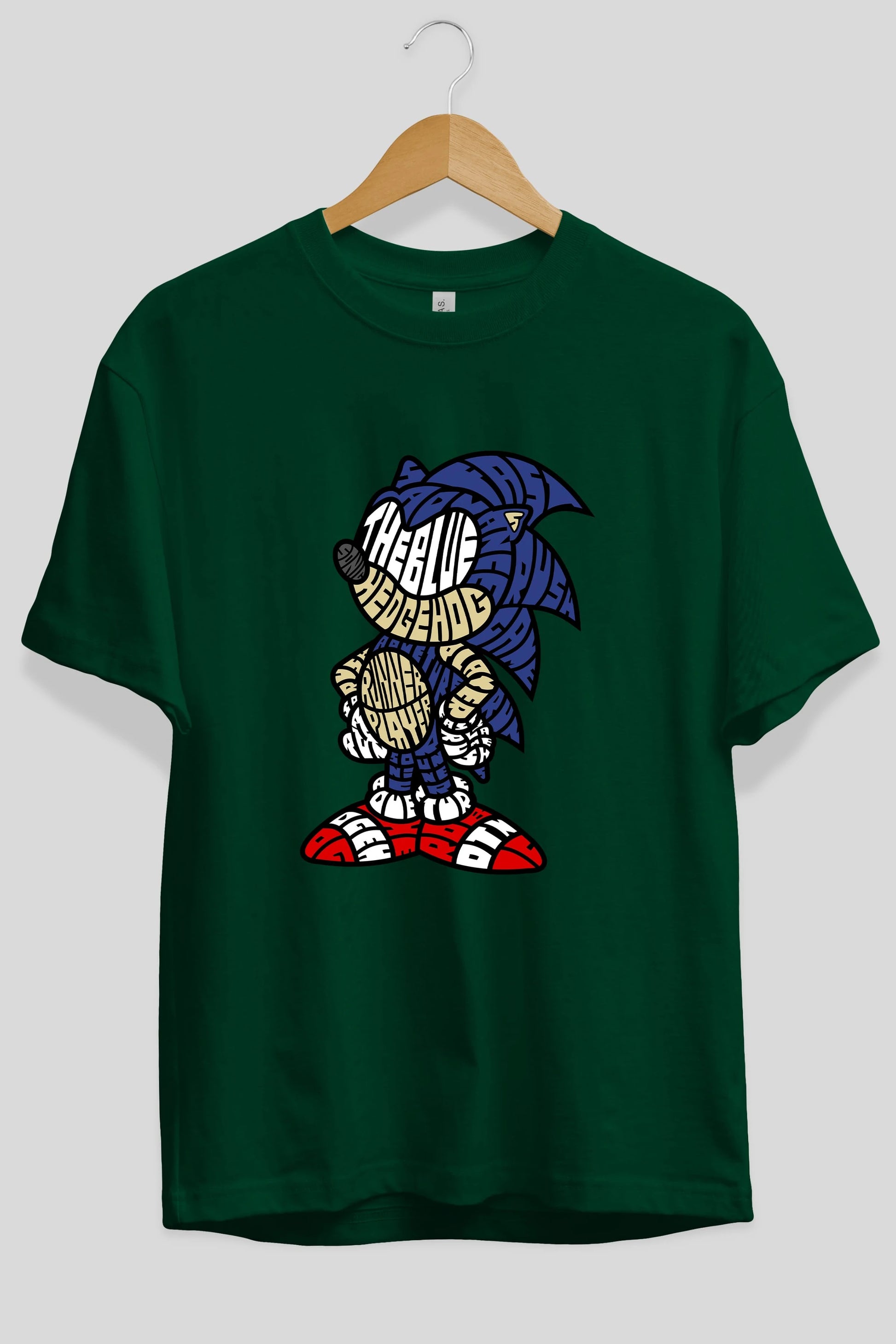 The Blue Hedgehog Ön Baskılı Oversize t-shirt %100 pamuk Erkek Kadın Unisex