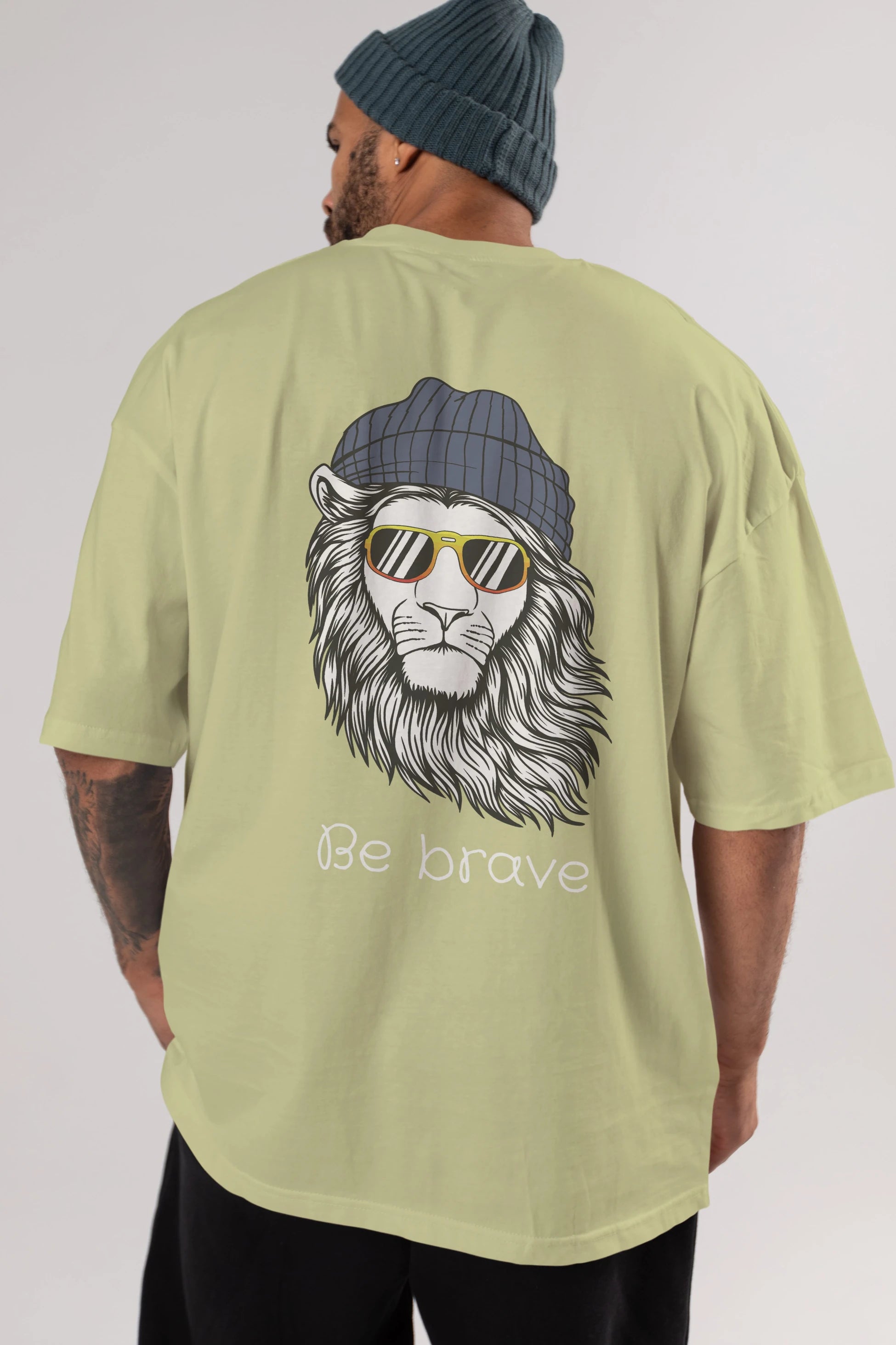 Be Brave Arka Baskılı Oversize t-shirt Erkek Kadın Unisex