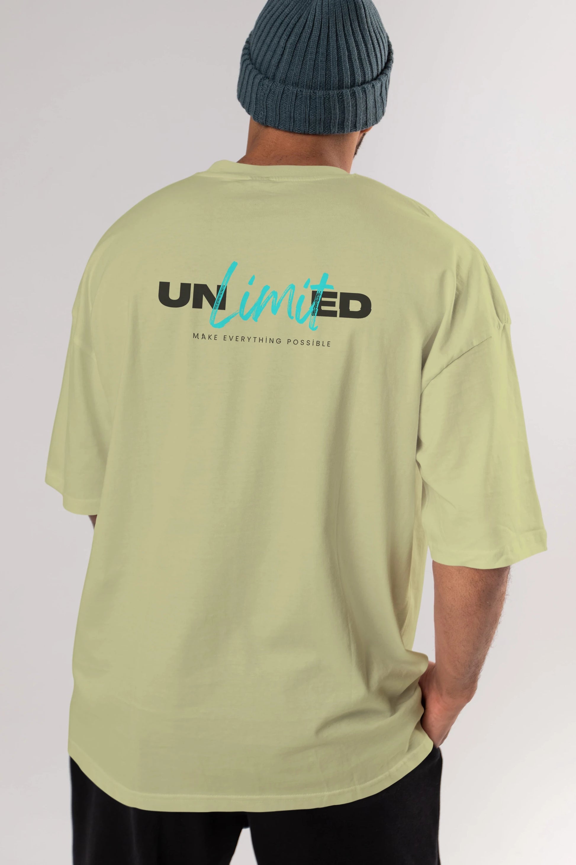Unlimited Yazılı Arka Baskılı Oversize t-shirt Erkek Kadın Unisex