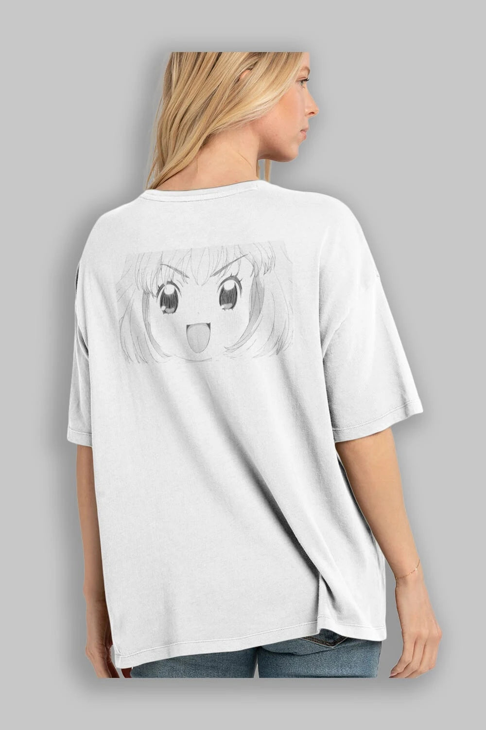 Momo Kawamoto 1 Anime Arka Baskılı Oversize t-shirt Erkek Kadın Unisex